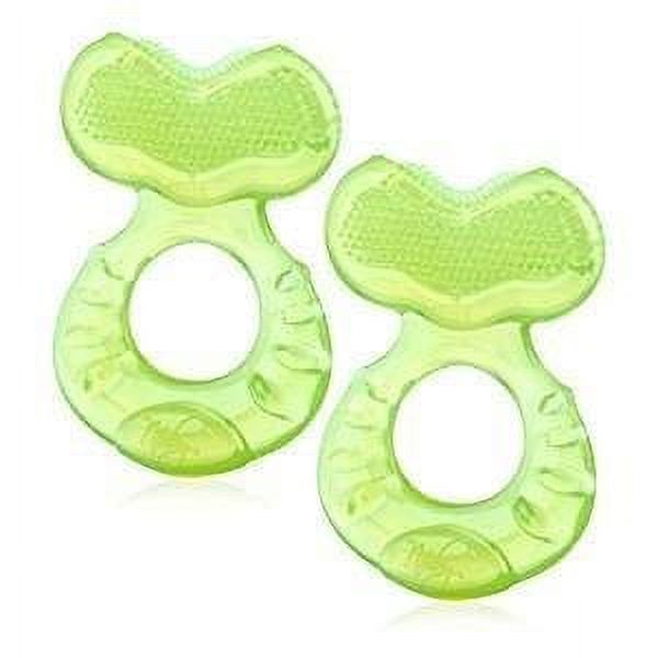 Nuby Silicone Teethe-eez Teether with Bristles, Includes Hygienic Case, Green Pack of 2 NUBY