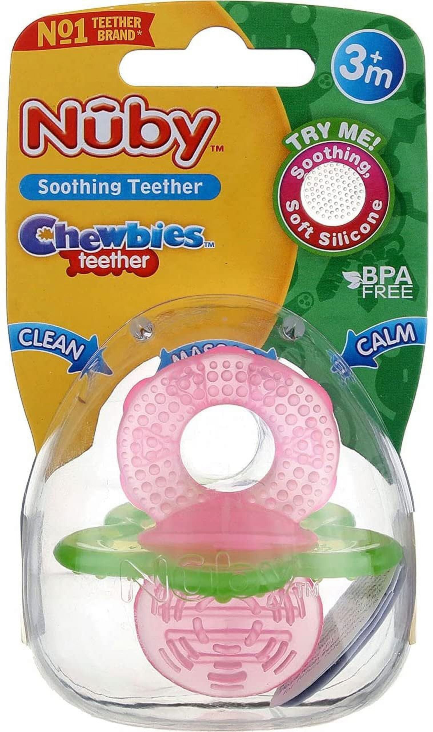 Nuby Chewbies Silicone Teether, Colors May Vary (1 Pack) NUBY