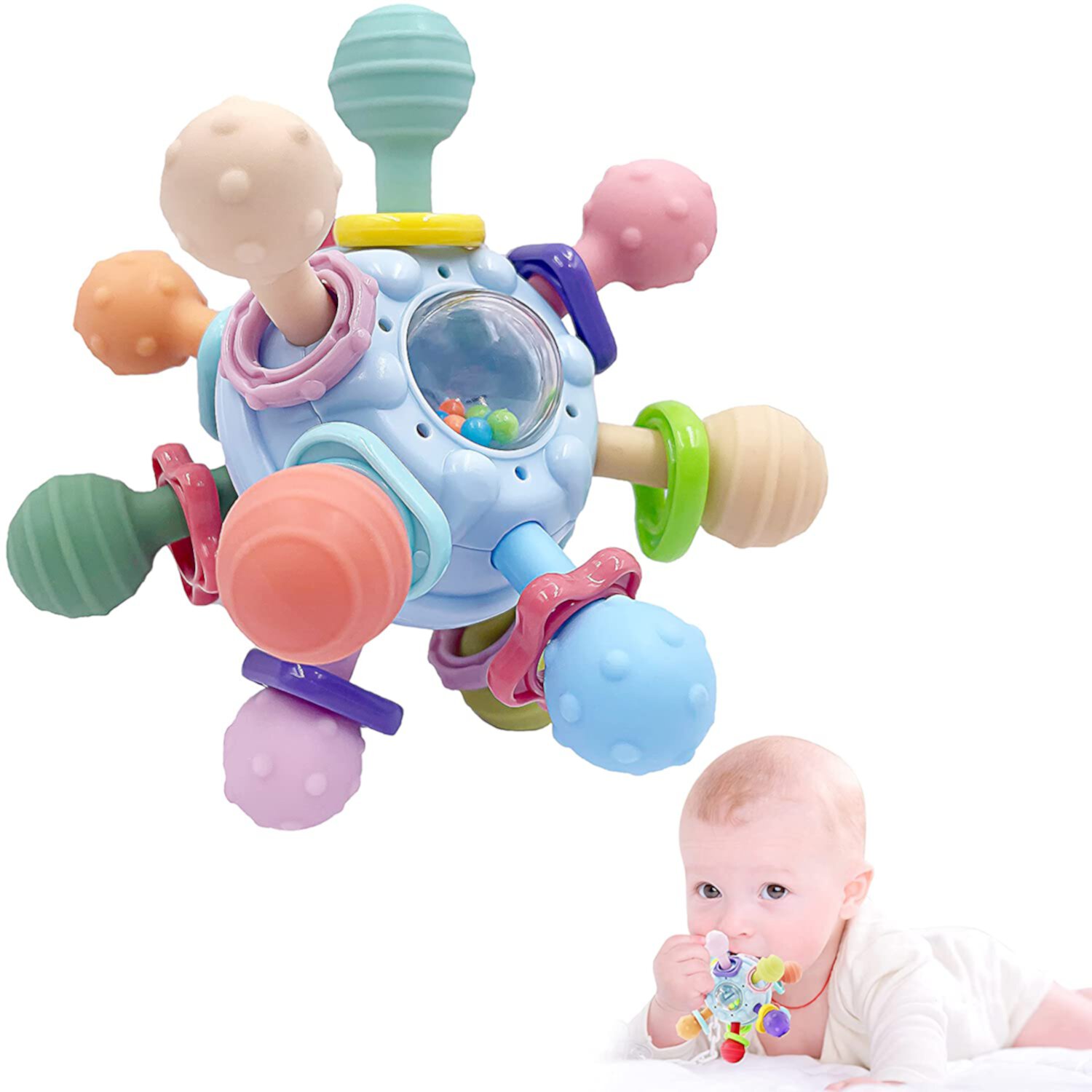 Baby Montessori Sensory Toys for 0-6 6-12 Months,  Teething Toys for Babies 0 3 6 9 12 18 Months, Newborn Infant Learning Developmental Toys Gifts for 1 2 Year Old Boys Girls ANTIC DUCK