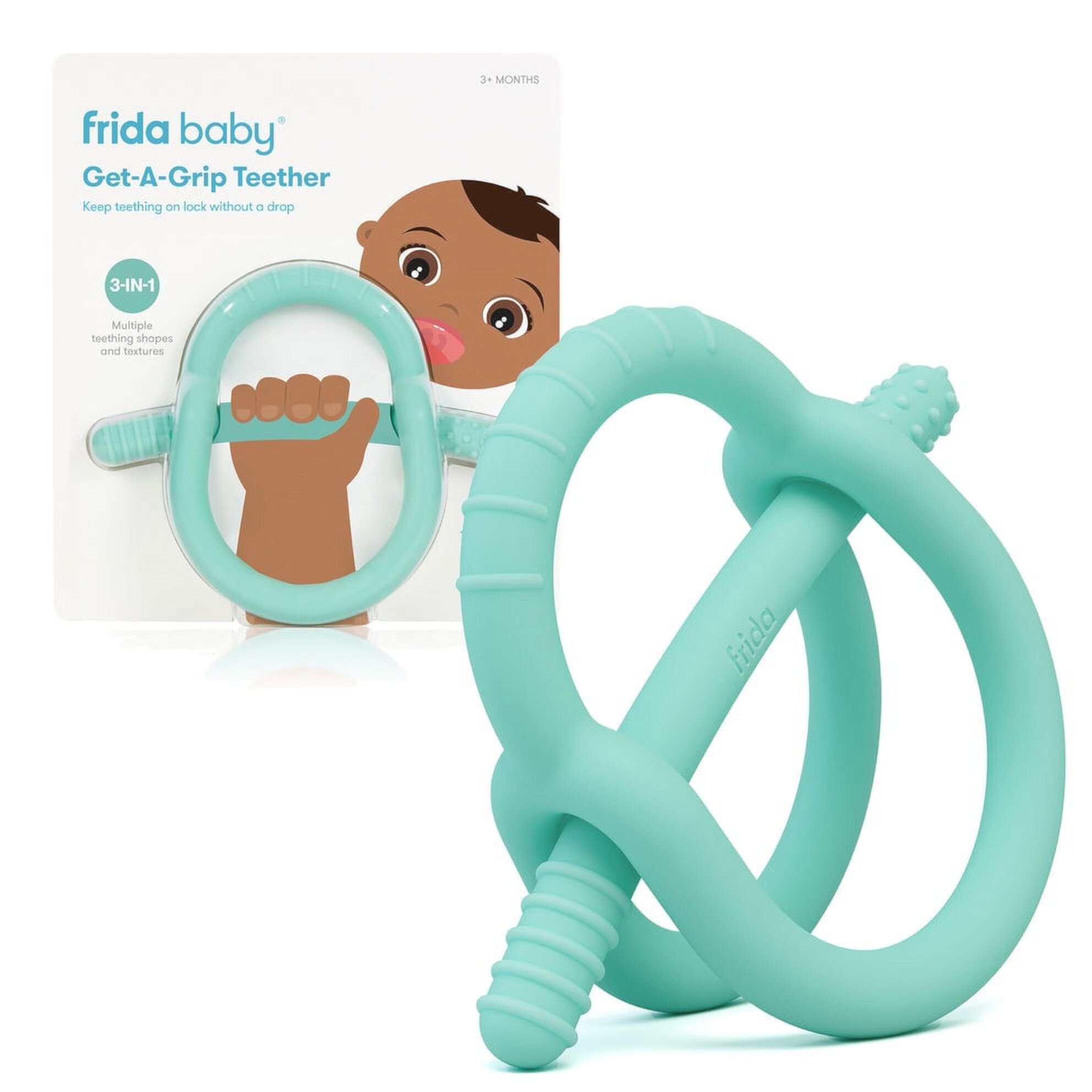 Frida Baby Get-A-Grip Teether for Babies, Teal, 3+ Months Frida Baby