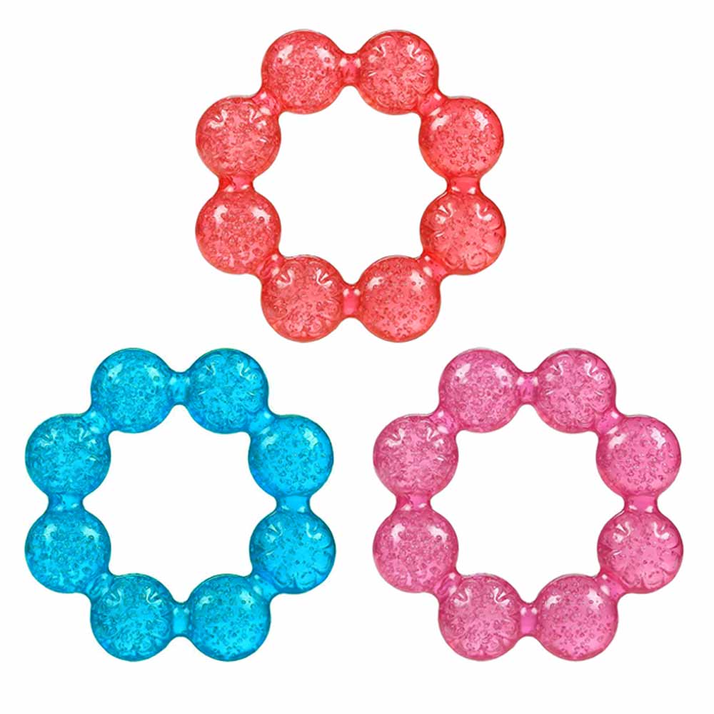 1 Pc Baby Teething Ring Water Filled Teether Chewing Toy BPA Free Soothing Gums AllTopBargains