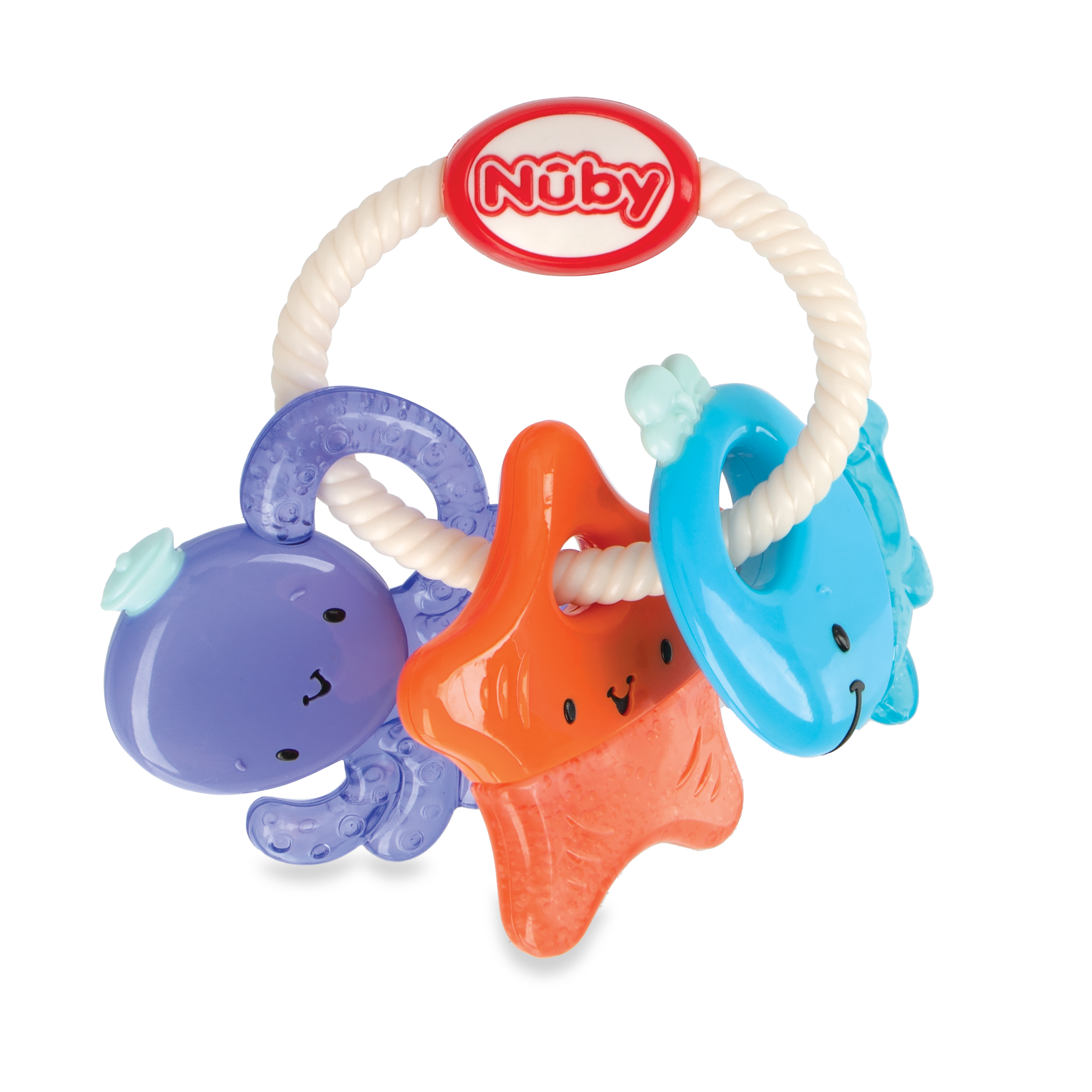 Nuby IcyBite Sea Teether Ring for Babies, Multicolor Sea Creatures NUBY