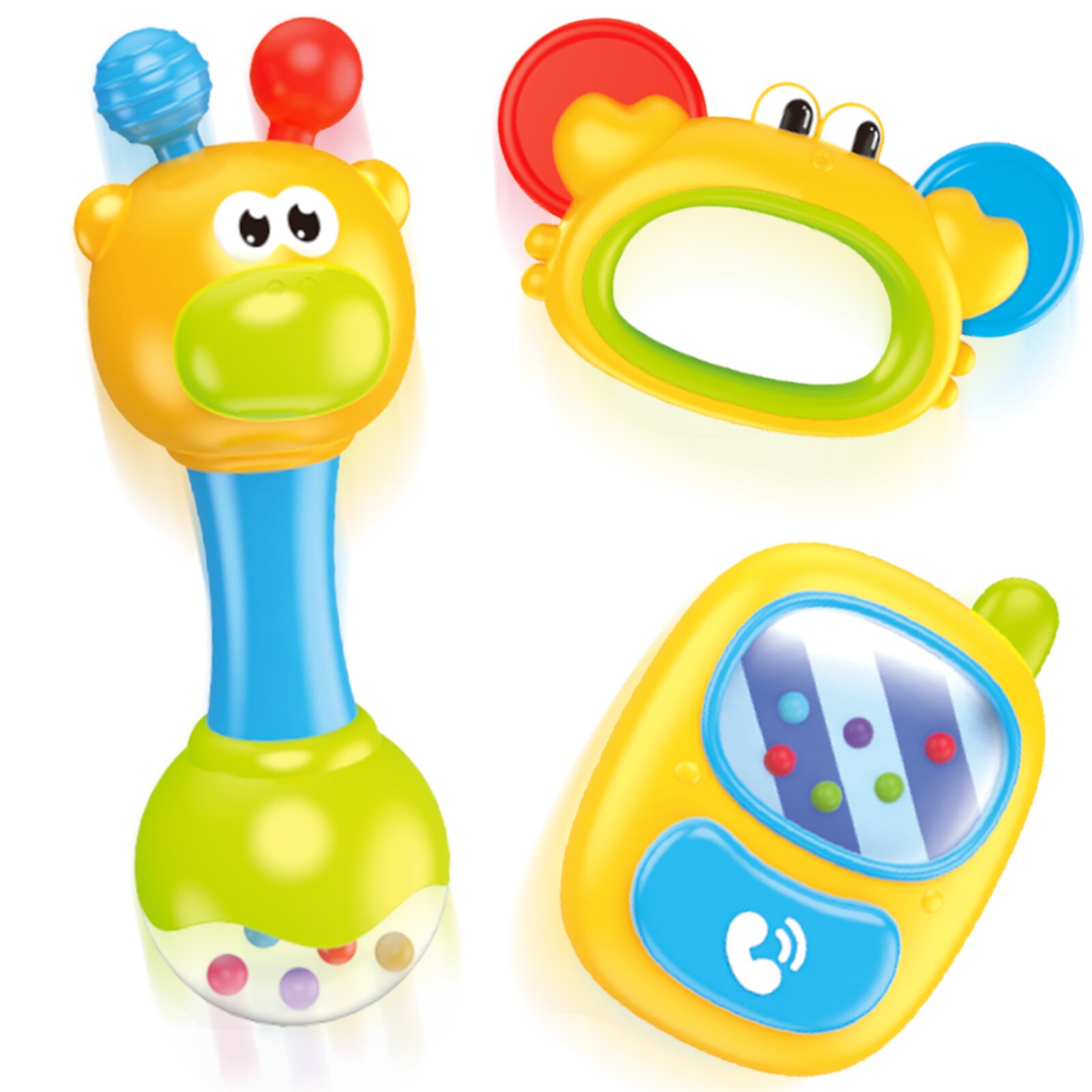 MOONTOY Baby Rattles Toys 0-3-6-12 Months, Infant Grab Shake Rattle, Sensory Teether, Newborn First Birthday Gift 0 1 2 3 4 5 6 7 8 9 10 12 Month Boy Girl Visit the MOONTOY Store