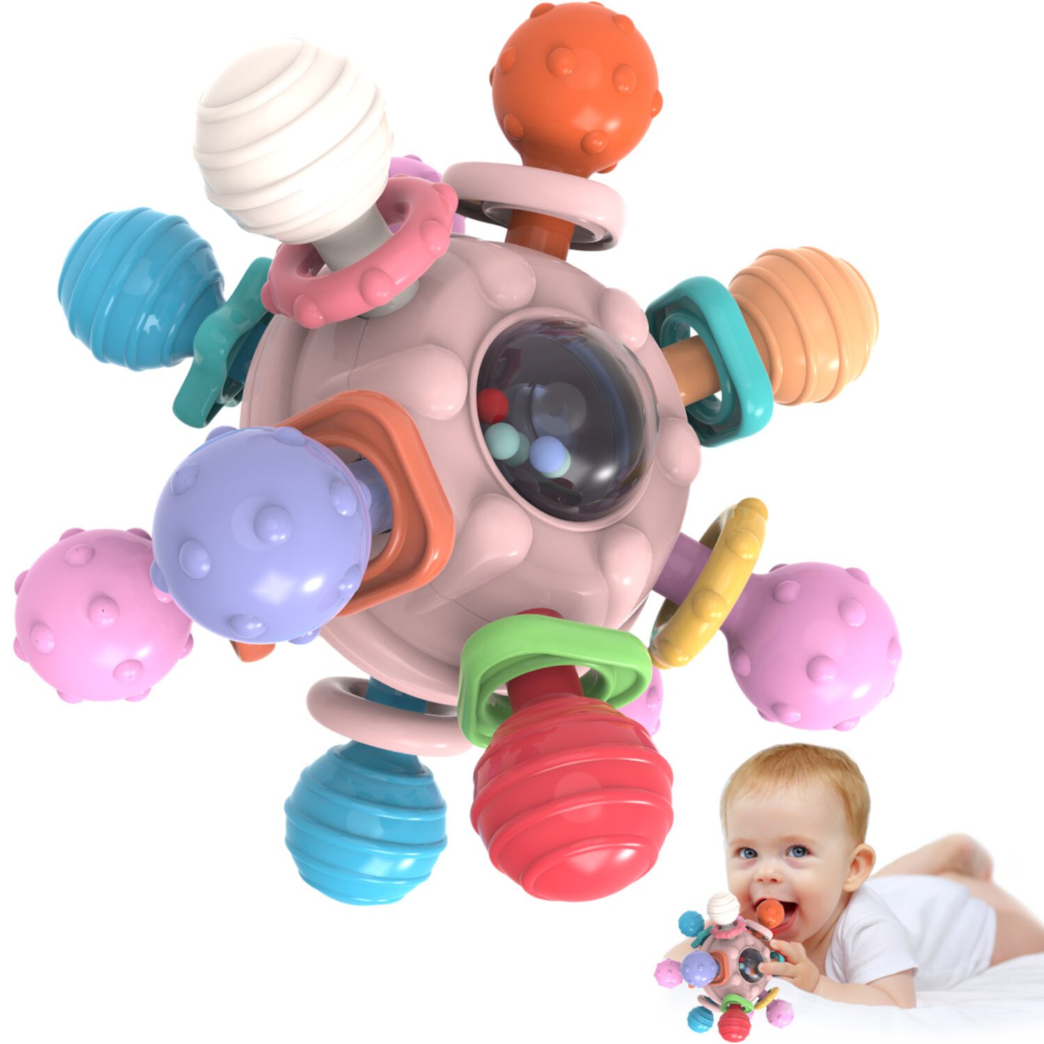 Kid Odyssey Baby Sensory Teething Toys, Teether Toys for Babies 0-12 Months, Infant Teething Ball Kid Odyssey