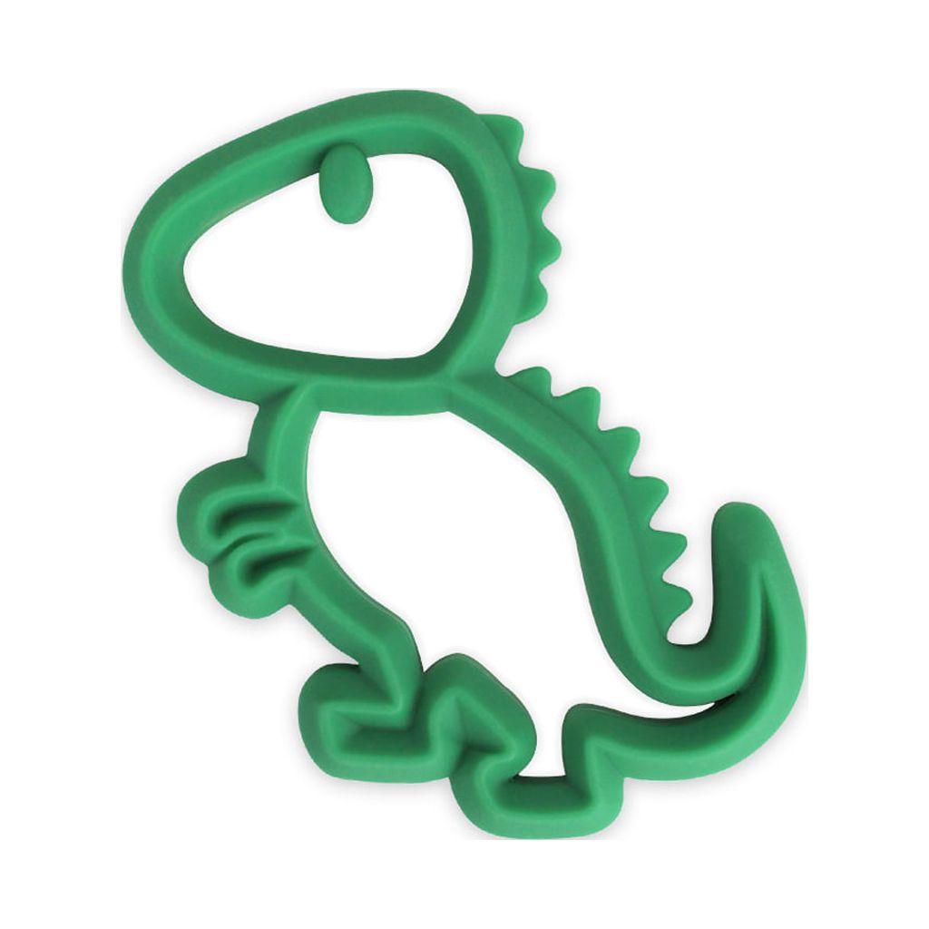 Itzy Ritzy Silicone Baby Teether - BPA-Free Infant Teether with Easy-to-Hold Design & Textured Back Side to Massage & Soothe Sore, Swollen Gums, Dinosaur Itzy Ritzy