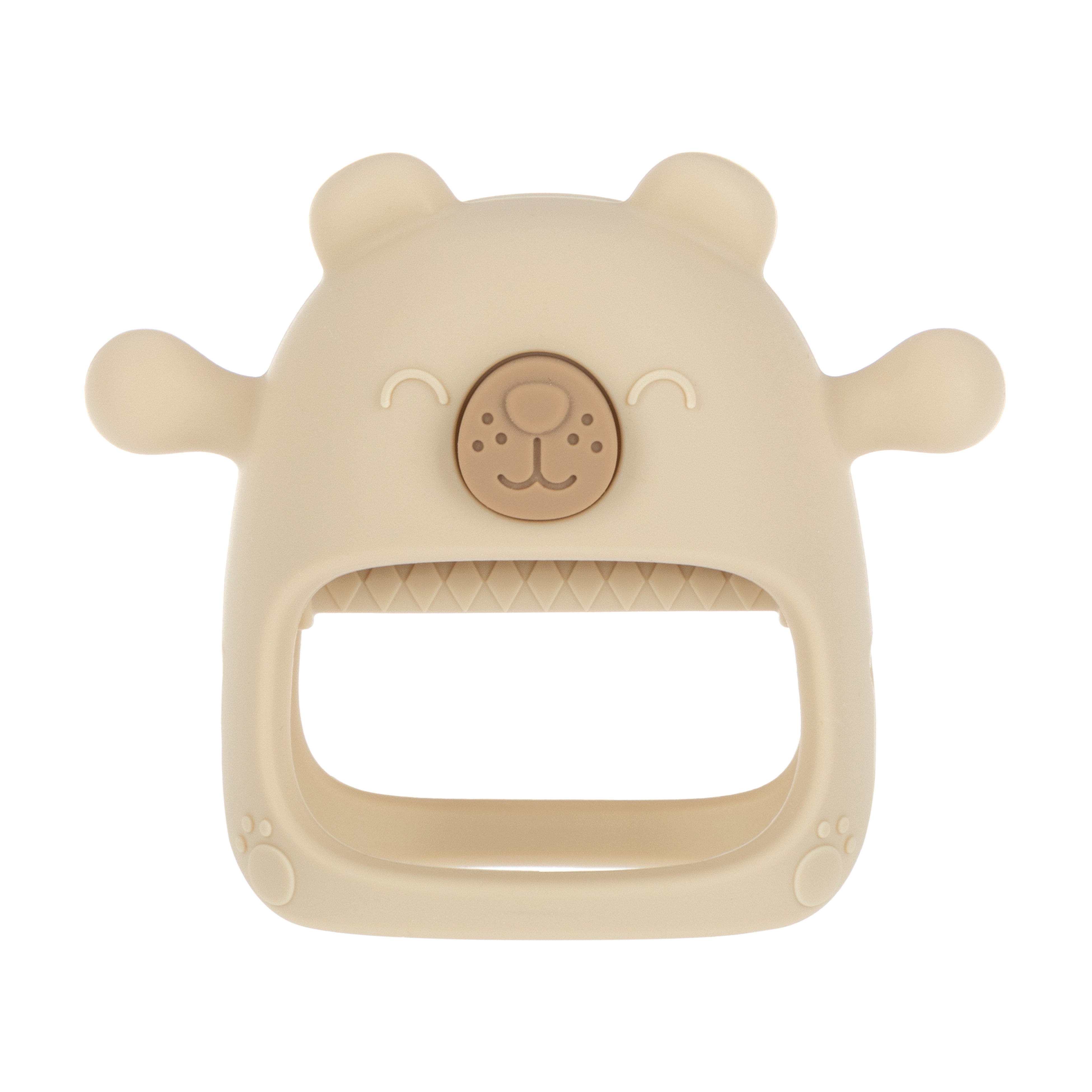 Nuby Wrist Grip Silicone Teething Mitten for Babies, Brown Bear NUBY