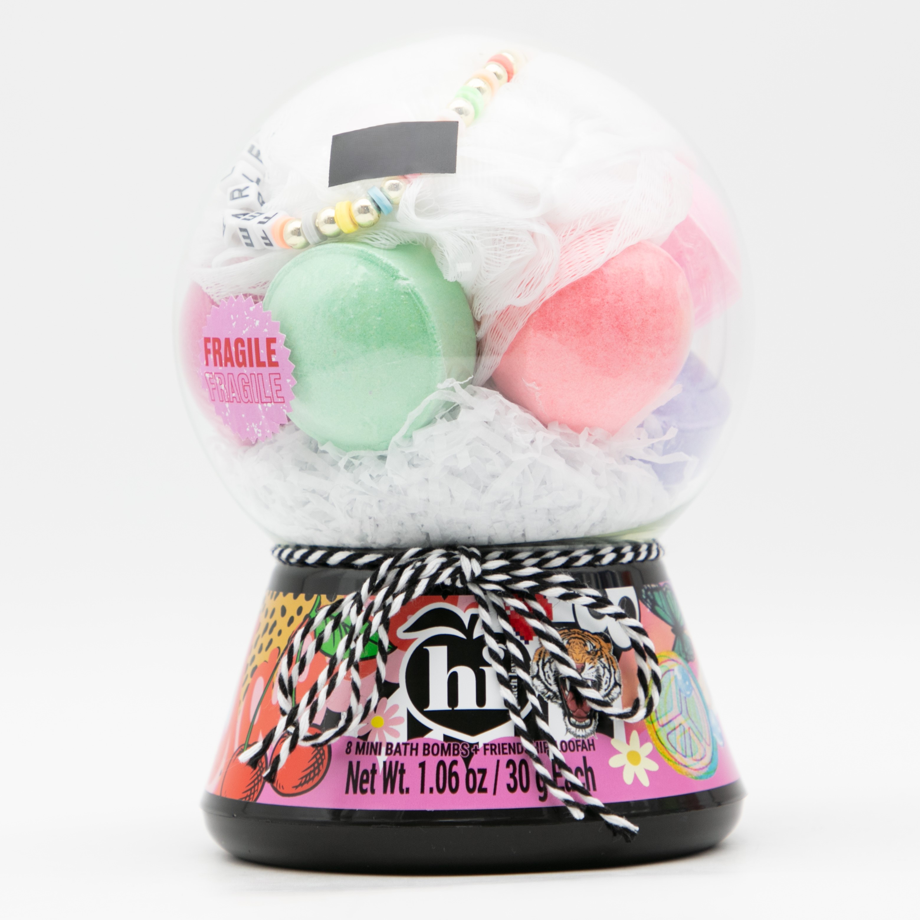 Hi Peach Layne Metaverse Bath Bomb Snow Globe, 8 Mini Bath Bombs and Friendship Loofah,1.06 oz Each Hi Peach Layne