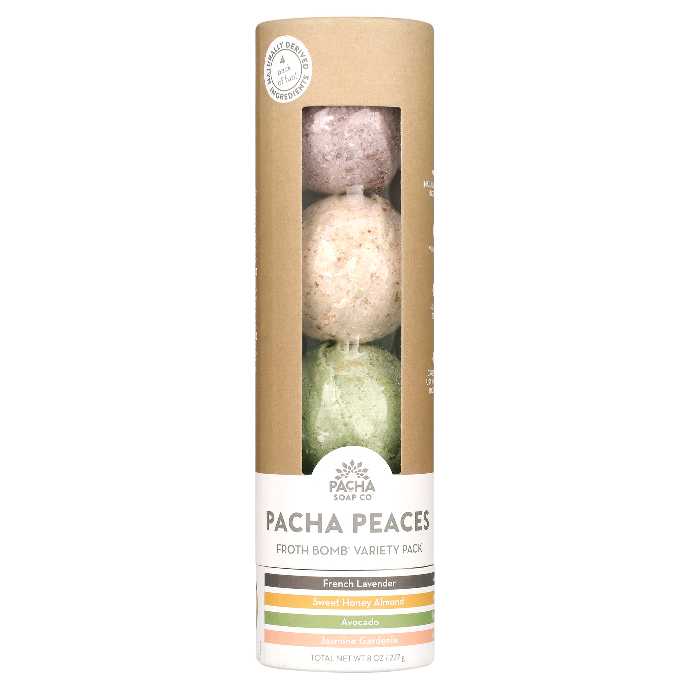 Pacha Soap Co.'s Froth Bomb Peaces, 4 Pack, Assorted, 8 oz Pacha Soap