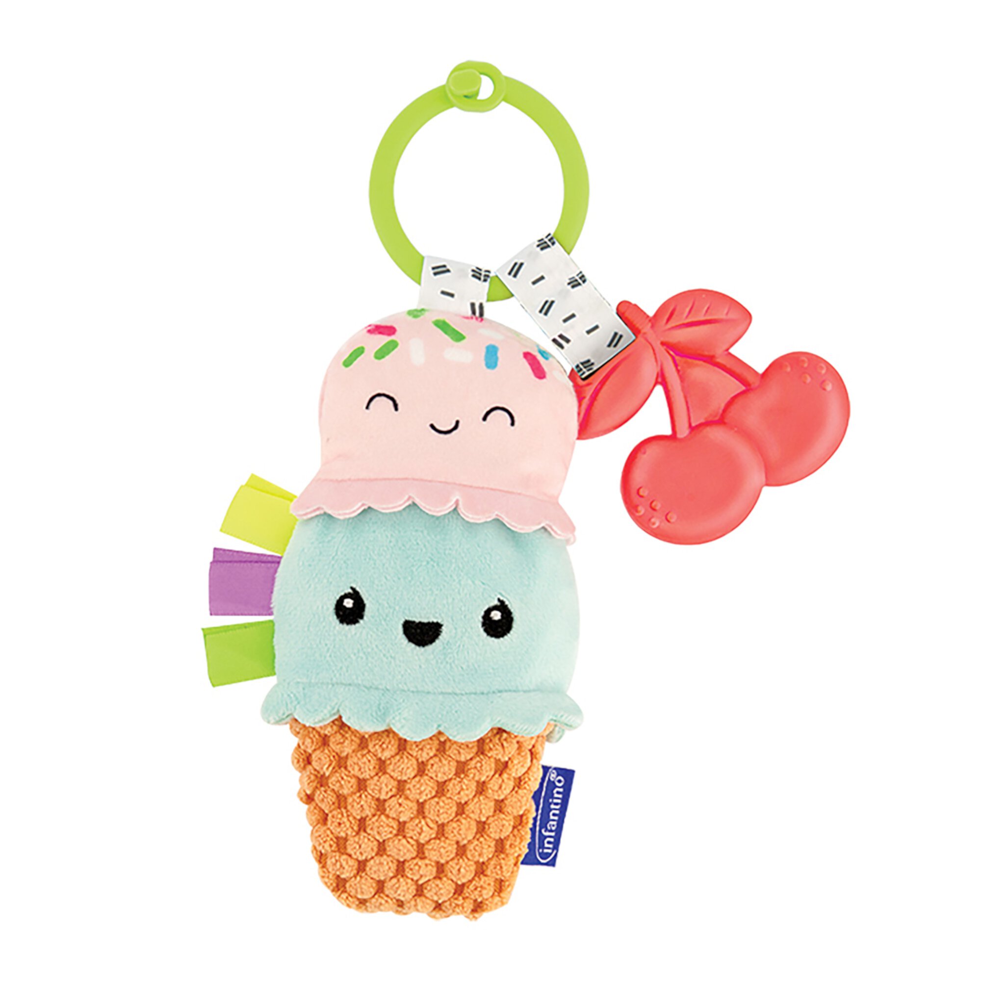 Infantino Plushy Pal & Teether Ice Cream Cone, BPA-Free Teether, 0-12 Months Unisex, Multicolor Visit the Infantino Store