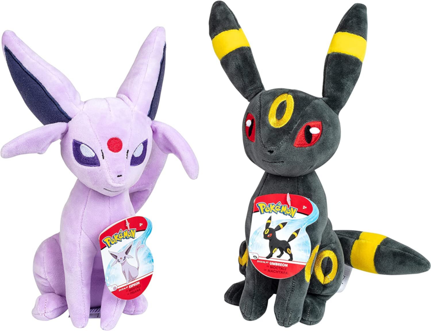 (2 pack) Pokemon Espeon and Umbreon 8" Plush - Officially Licensed Stuffed Animal Toy, 2-Pack - Age 2+ Pokemon