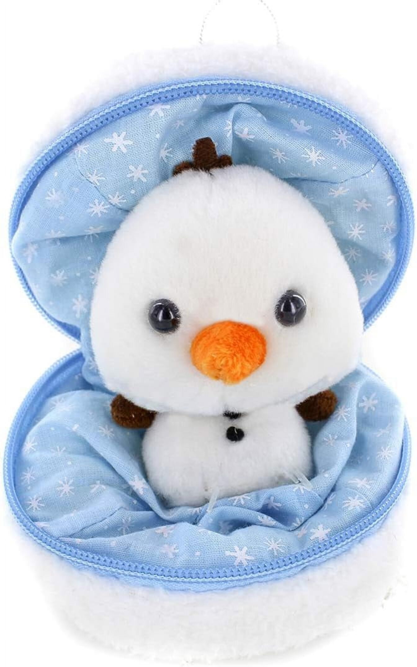 Made By Aliens Snowball Stuffed Surprise Zip Up Stuffed Animal  Cute & Soft Plush Animal Toy – Perfect for Friends and Family All Ages Christmas Thanksgiving (Snowman) 6 inch Made by aliens