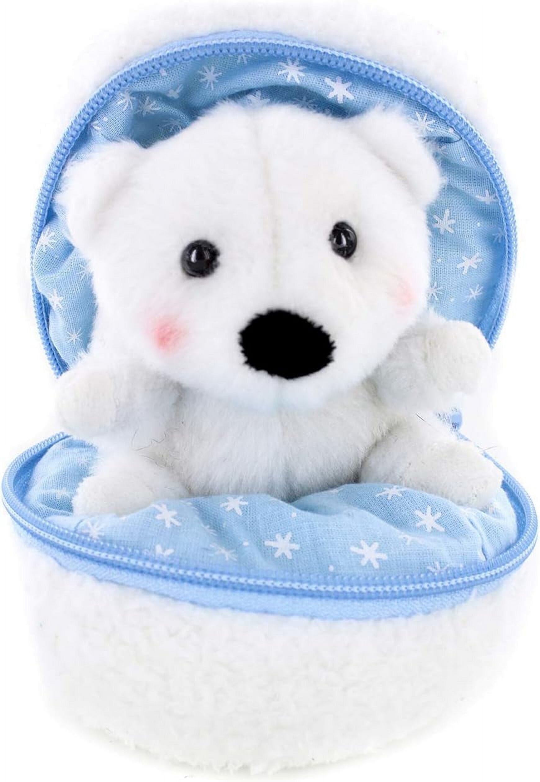 Made By Aliens Snowball Stuffed Surprise Zip Up Stuffed Animal – 6 inch Cute & Soft Plush Animal Toy – Perfect for Friends and Family All Ages Christmas Thanksgiving (Polar Bear) Made by aliens