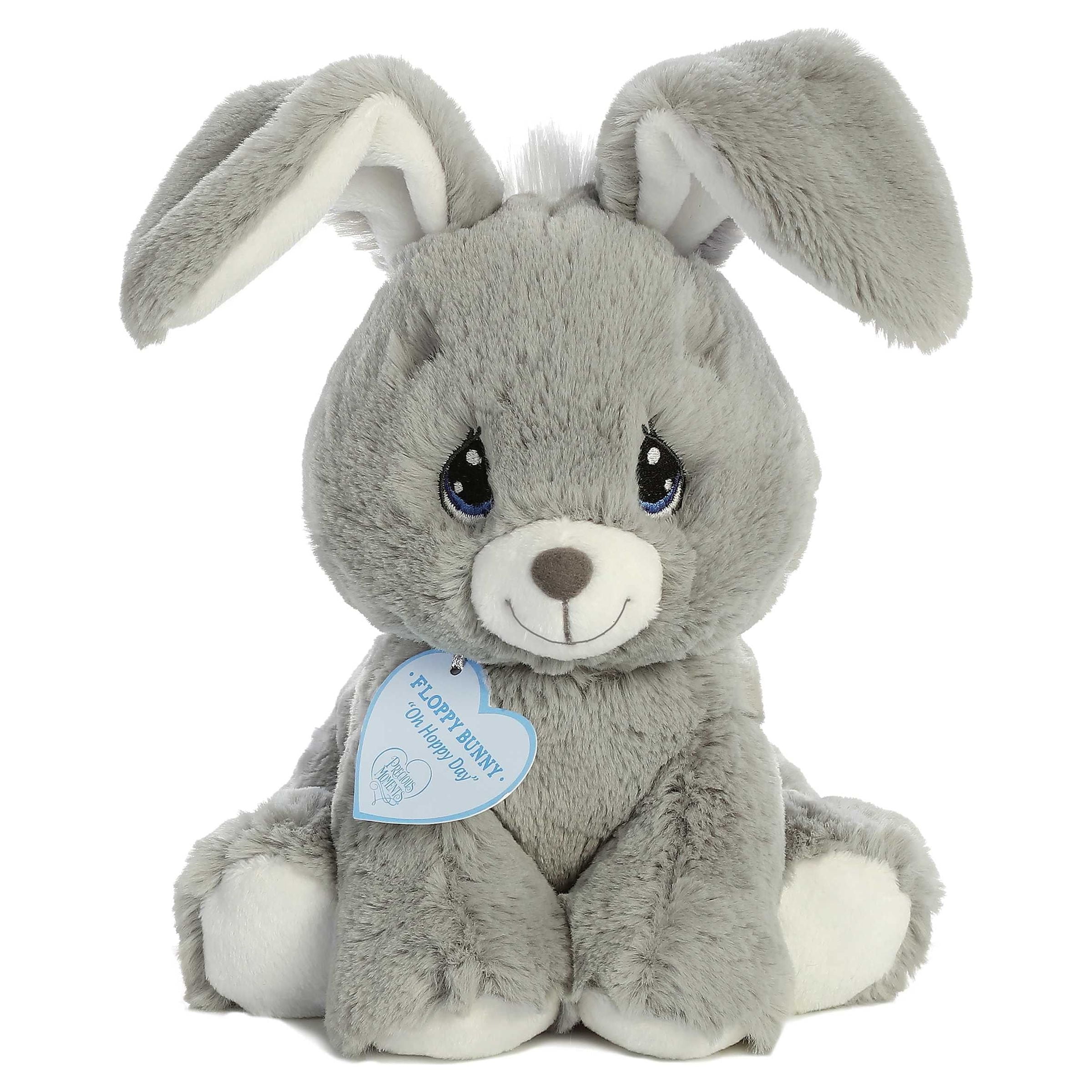 Aurora - Small Gray Precious Moments - 8.5" Floppy Bunny Grey - Inspirational Stuffed Animal Aurora