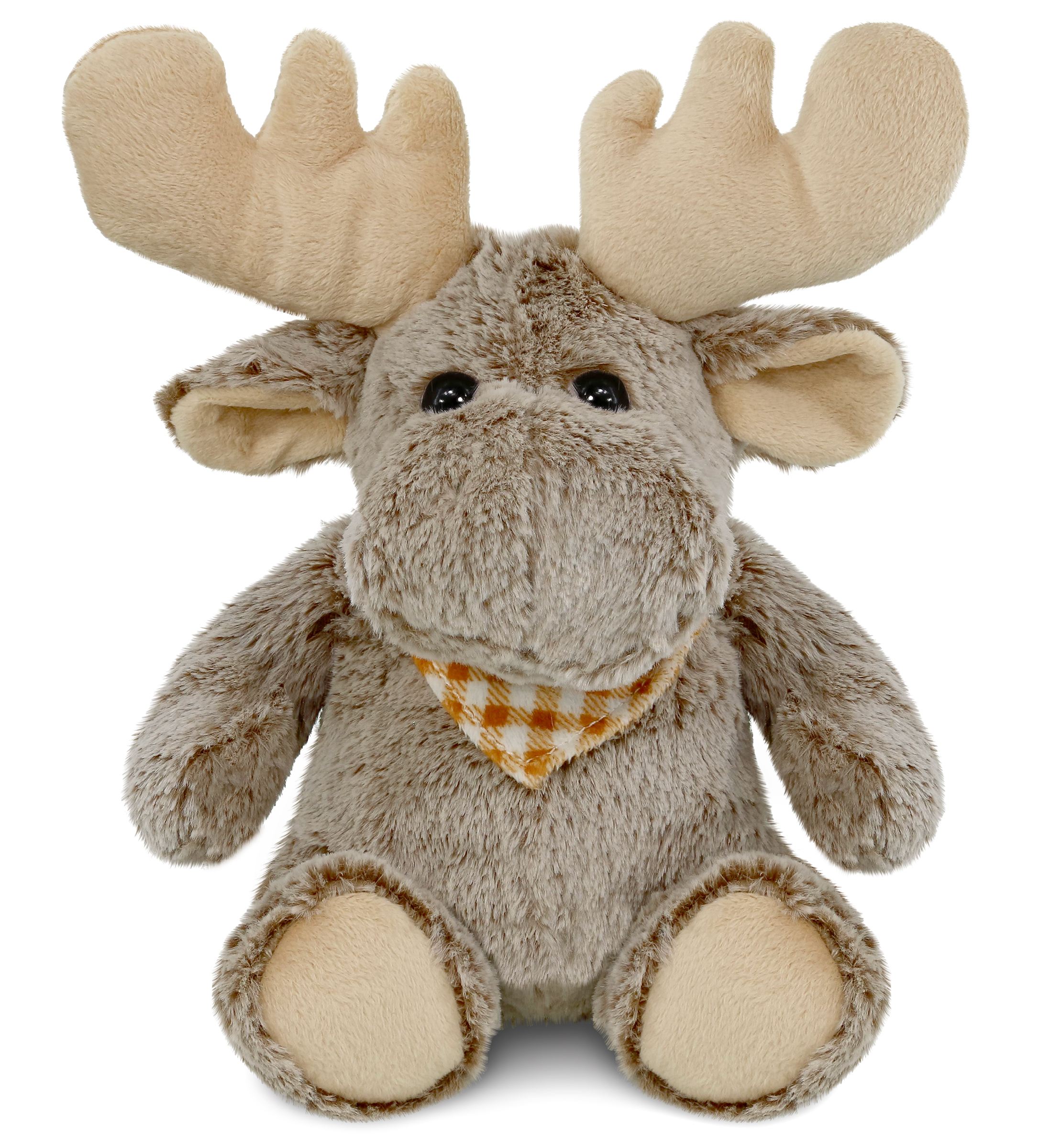 DolliBu Brown Sitting Moose Plush - Super Soft Moose Stuffed Animal, Wildlife Stuffed Moose Plush Toy, Cute Stuffed Animal for Boys And Girls, Plush Moose Gift for Baby, Kids, and Adults - 11 Inches Dollibu