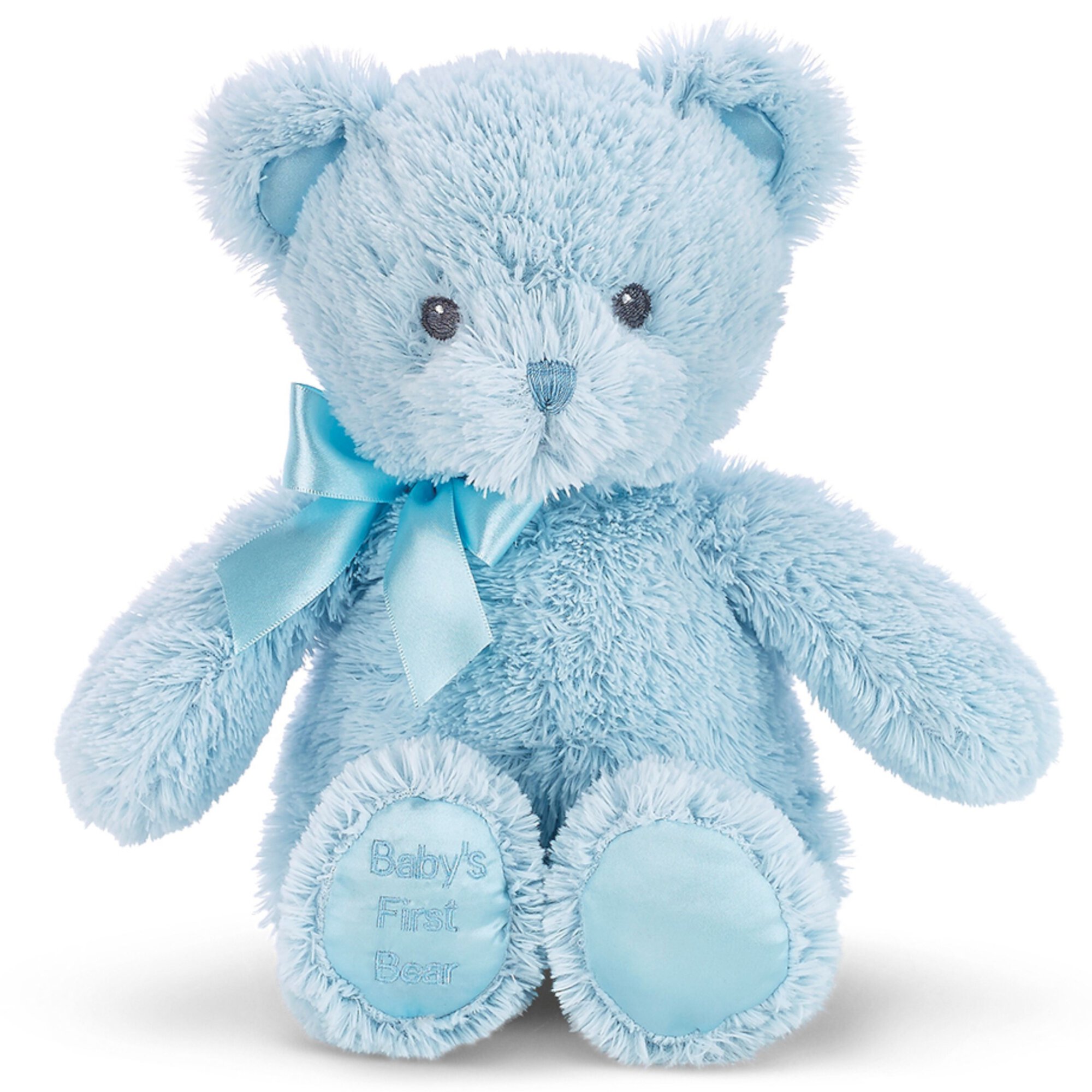 Bearington Collection Baby's First Teddy Bear Blue Plush Stuffed Animal, 18" Bearington Collection