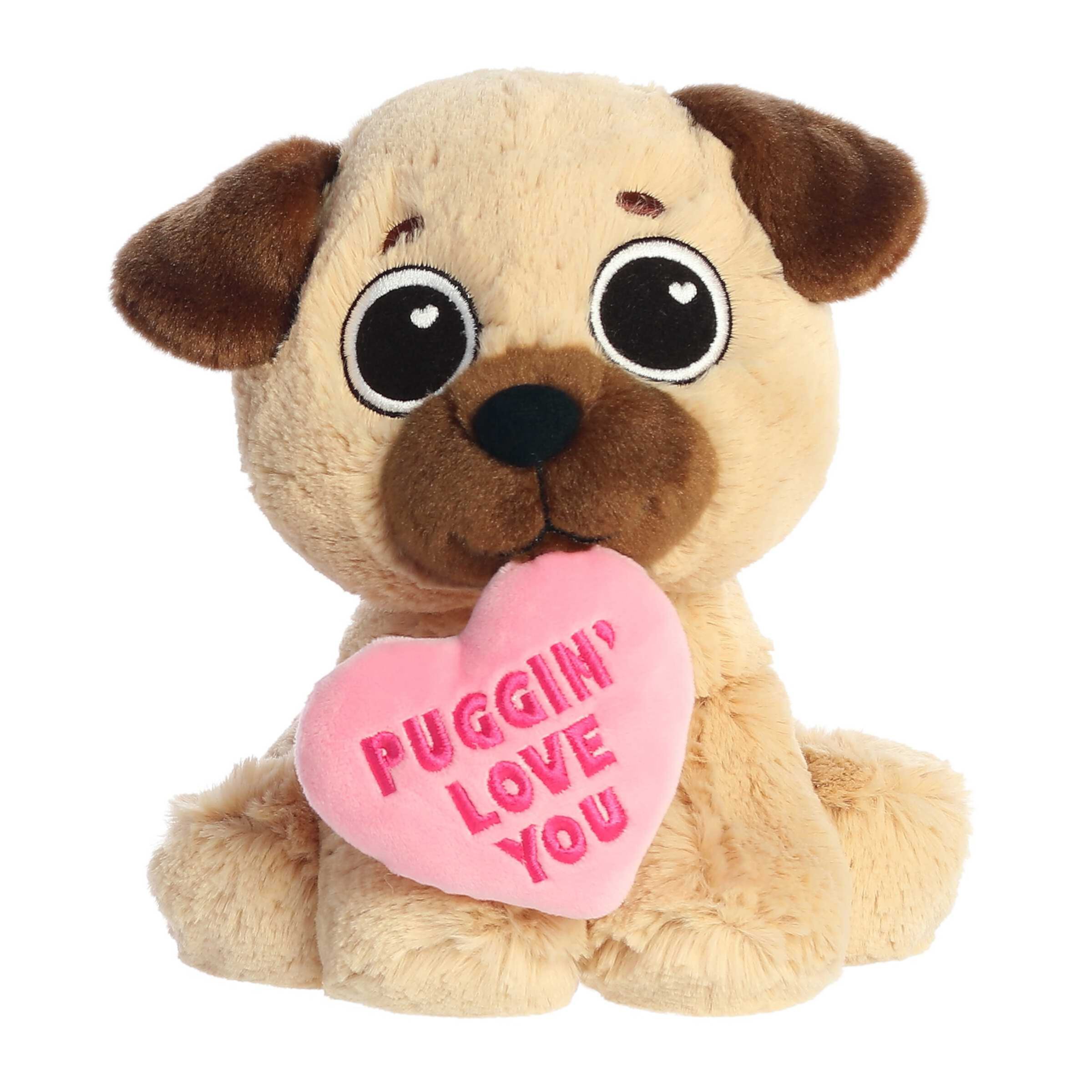 Aurora - Small Brown JUST SAYIN' - 8.5" Puggin' Love You - Witty Stuffed Animal Aurora