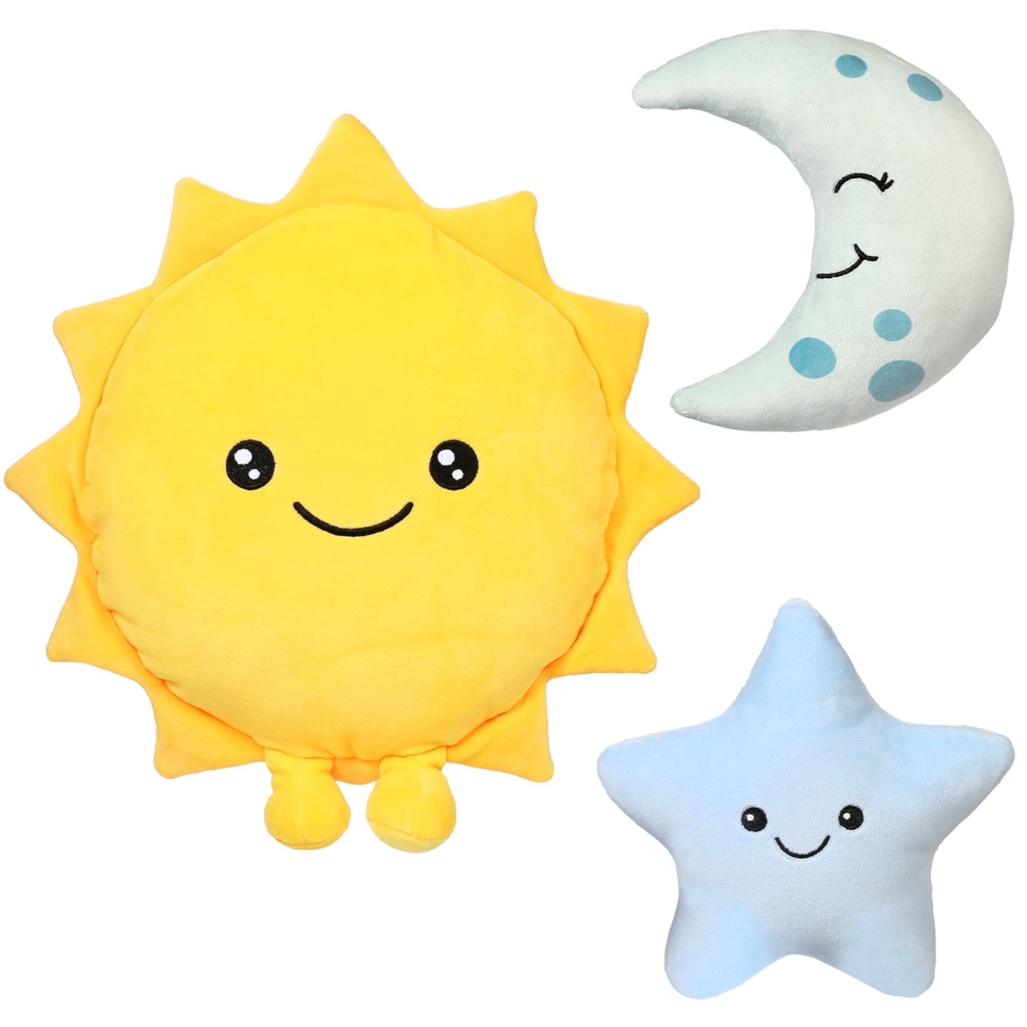 LotFancy Sun Star Moon Plush Pillow, Cute Squishy Stuffed Animal Plushie Doll Gift for Kid Boys Girls LotFancy