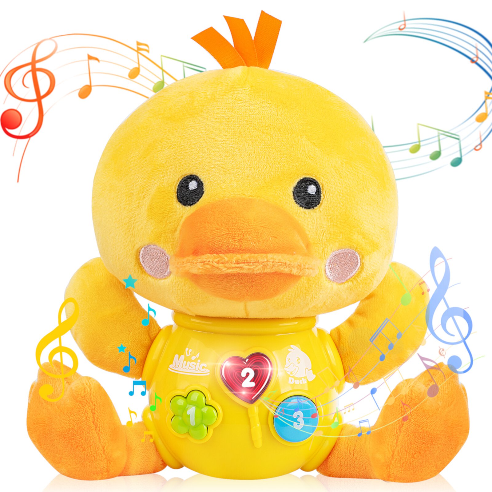 Vanmor Plush Yellow Duck Musical Baby Toys 6 to 12 Months Cute Stuffed Animal Light Up Baby Toys 0 3 6 9 12 Months, Newborn Baby Musical Toys Gifts for Infant Babies Boys Girls Toddlers 0 to 36 Months Vanmor