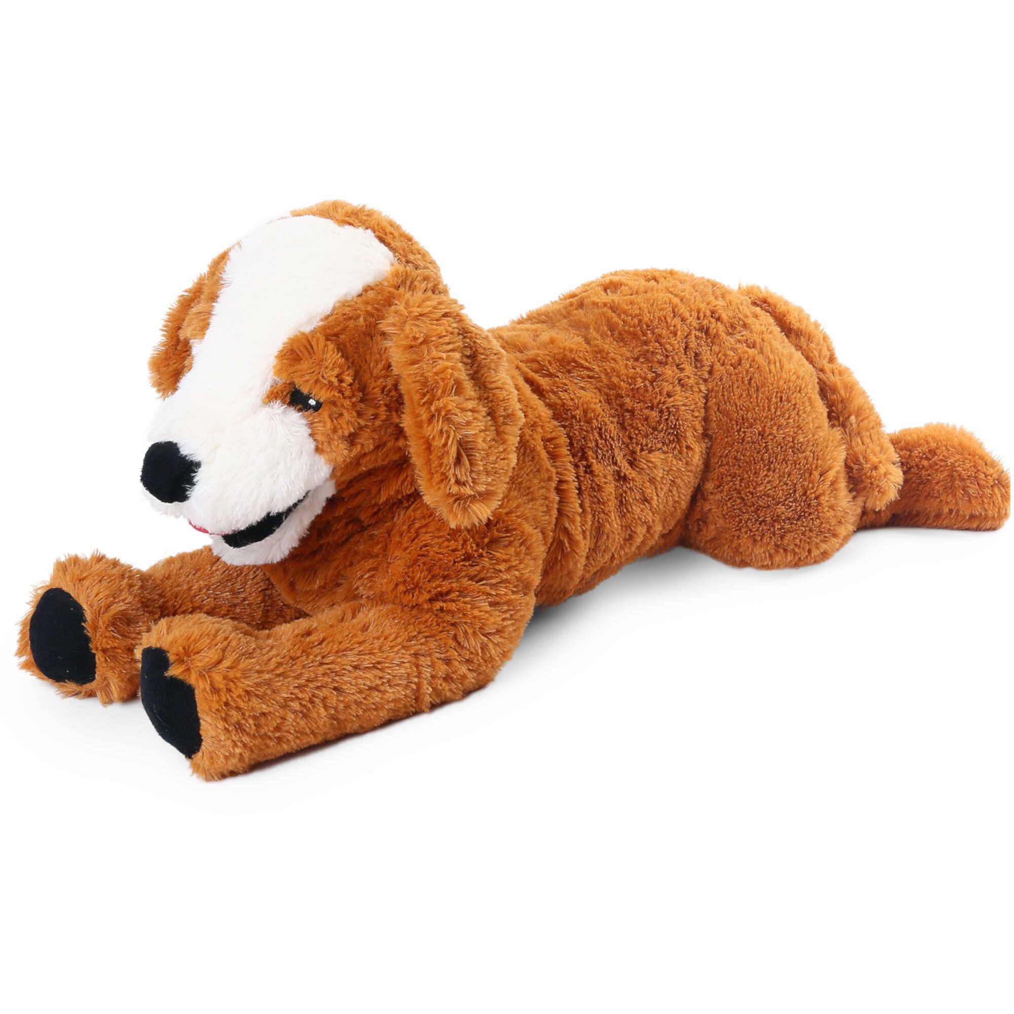 LotFancy 21 in Dog Stuffed Animal, Large Plush Dog, Dark Brown and White LotFancy