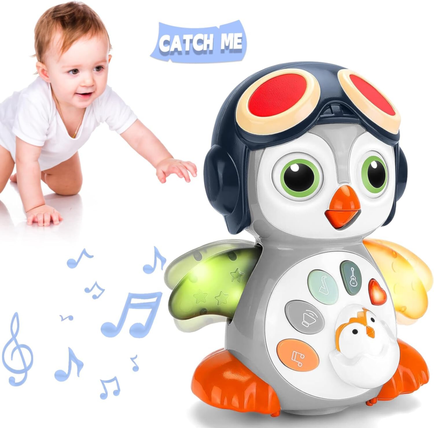 Baby Toys 6 - 12 Months, Crawling Baby Musical Toy for  1 Year Old Birthday Christmas Gift INvench