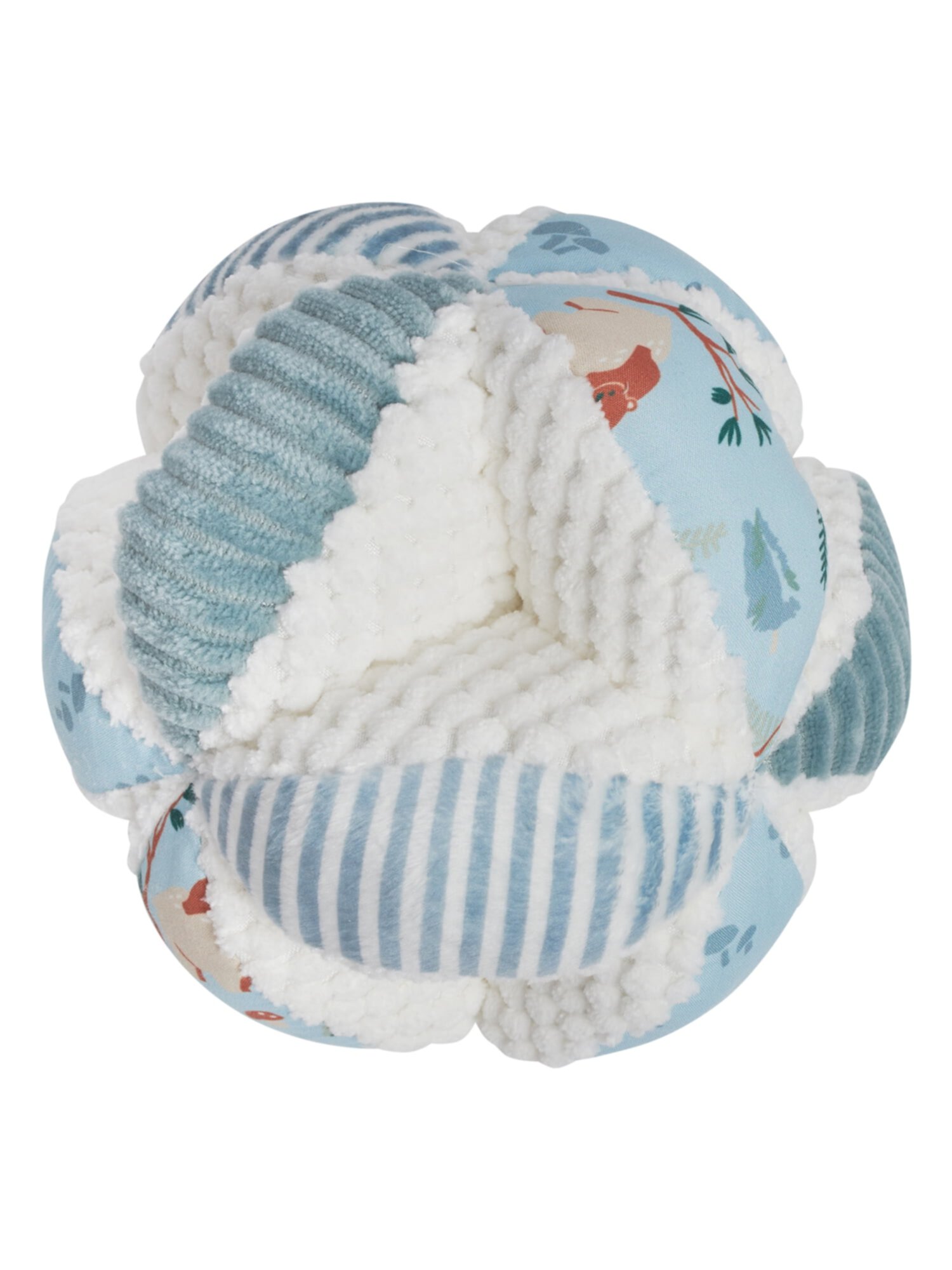 Modern Moments by Gerber Baby Boy or Girl Unisex Plush Developmental Sensory Ball, Blue Safari Modern Moments