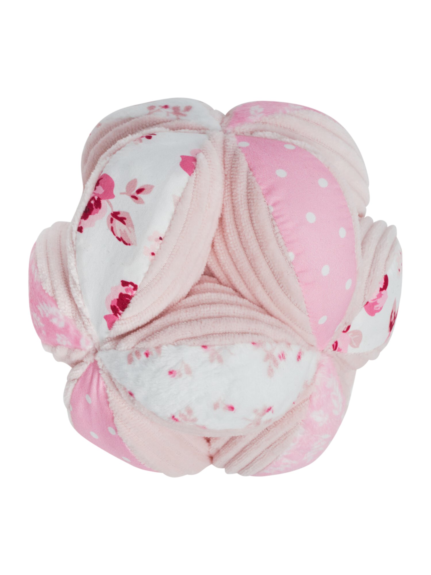 Modern Moments by Gerber Baby Boy or Girl Unisex Plush Developmental Sensory Ball, Pink Roses Modern Moments