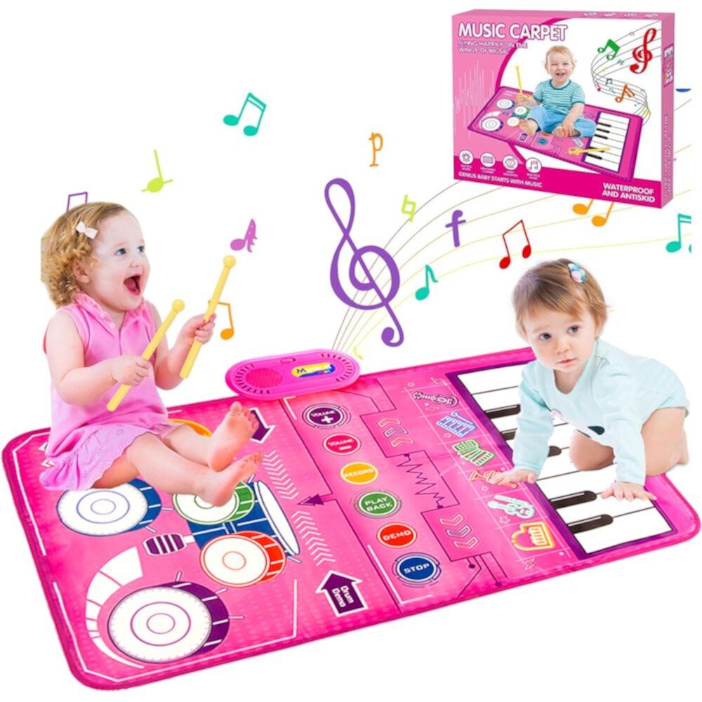 1 Year Old Girl Gifts, Piano Mat Baby Toys for 1 Year Old Girl, 2 in 1 Toddler Music Mat with Keyboard & Drum, Early Educational Musical Toys First Birthday Gifts for 1 2 Year Old Girls & Boys Visit the Suorfoxs Store