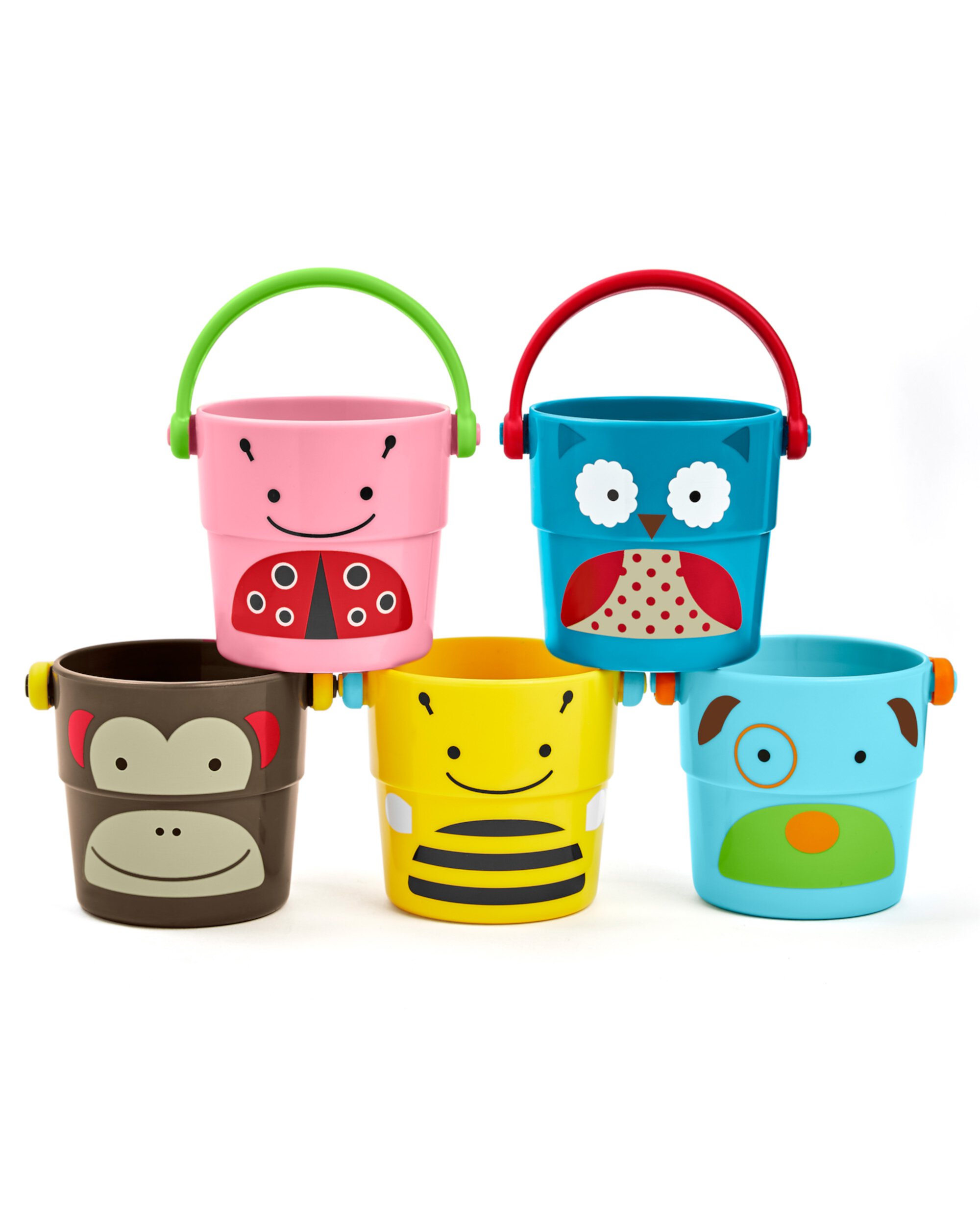 Skip Hop Baby Bath Toy, Zoo Stack & Pour Buckets Skip Hop