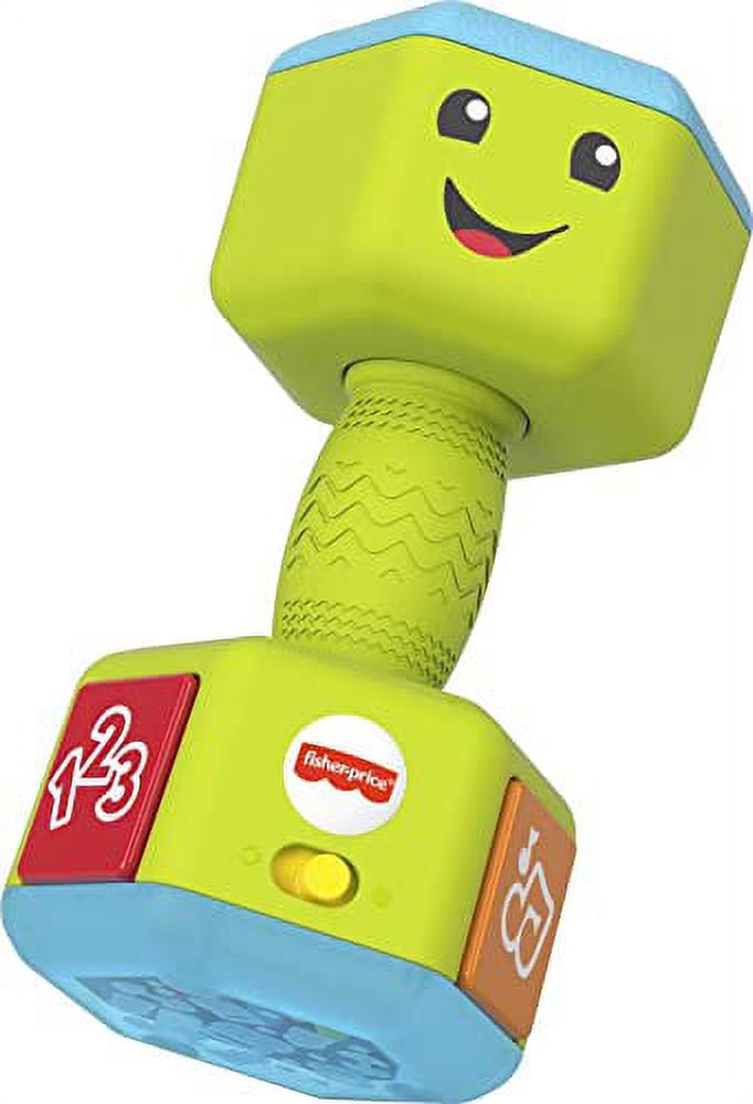 Fisher-Price Laugh & Learn Baby To Toddler Toy Countin’ Reps Dumbbell Rattle With Lights & Music For Ages 6+ Months Visit the Fisher-Price Store