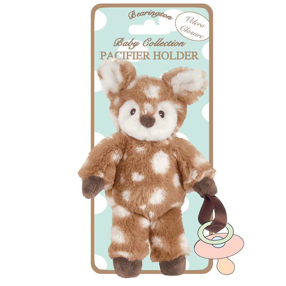 Bearington Baby Lil' Willow Plush Fawn Pacifier Holder, 7.5 Inches Bearington Collection