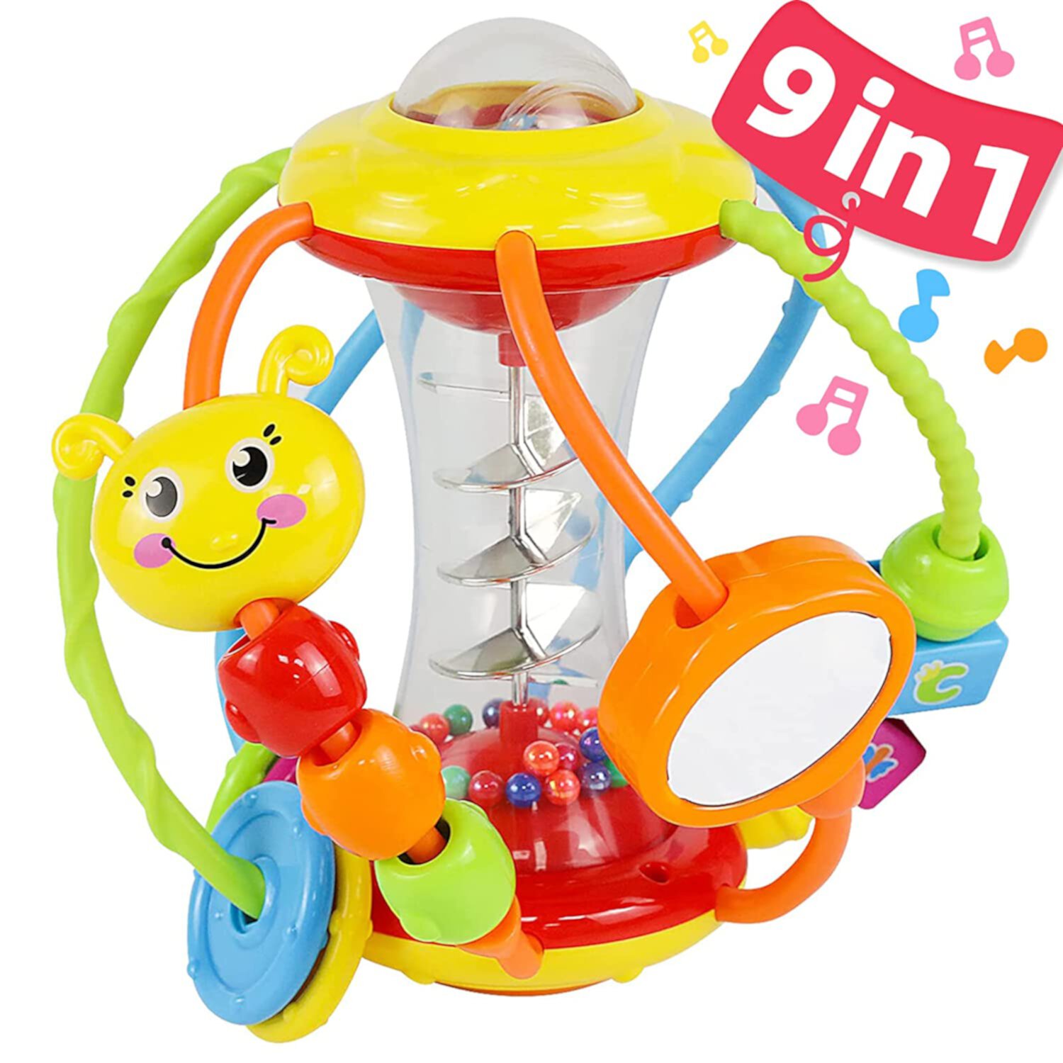 Baby Toys 6-12 months baby rattle activity ball, rattle, grip and spin rattle, crawling educational toys, suitable for 3, 6, 9, 12 months old babies, boys, girls Zendure