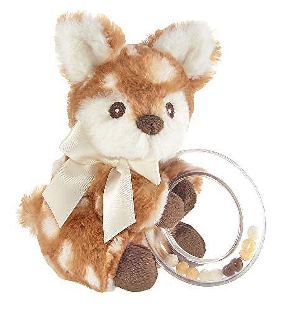 Bearington Baby Lil' Willow Plush Fawn Shaker Toy Ring Rattle, 5 inches Bearington Collection