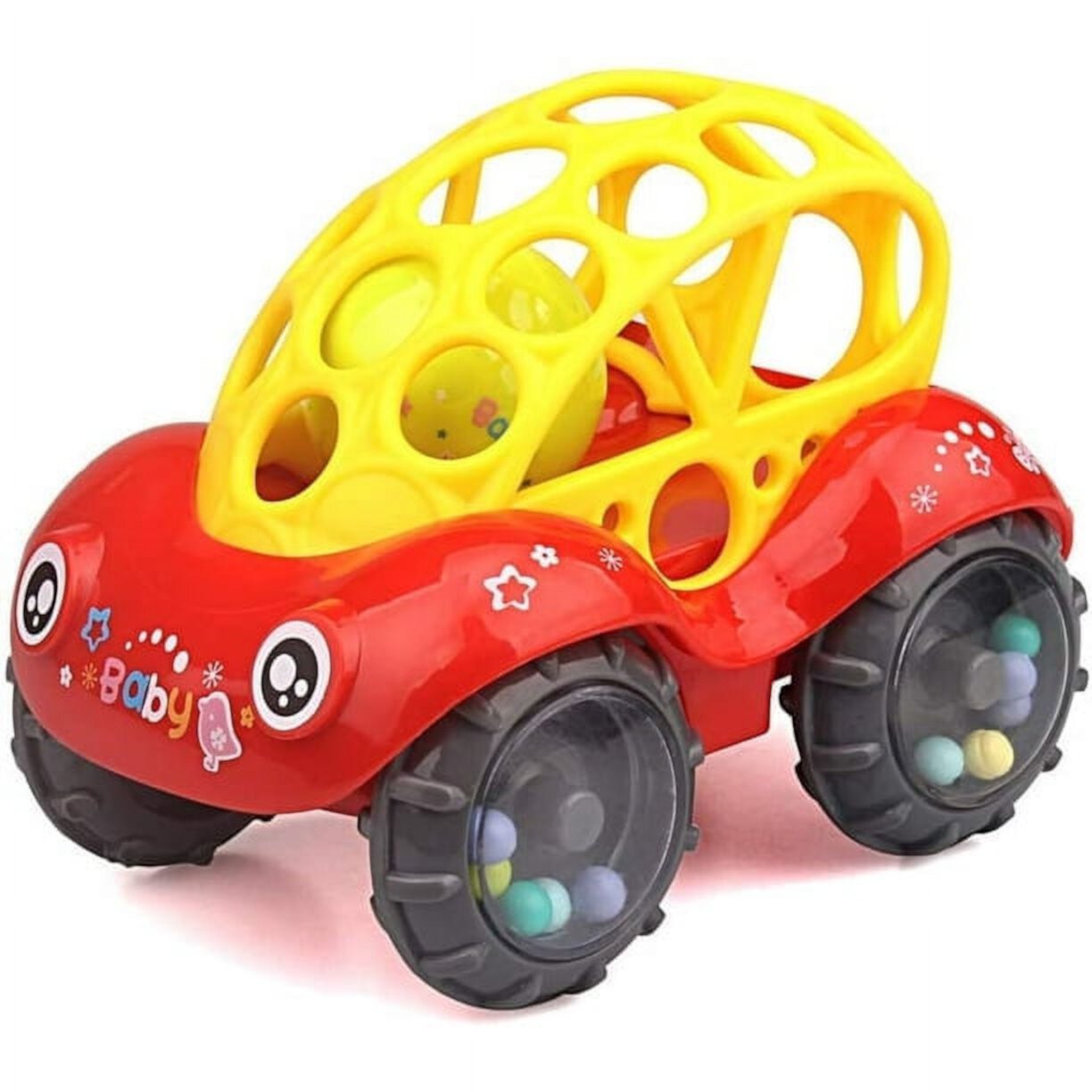 Rattles and Rolling Cars, Baby Toys for 5 inch Boys and Gilr from 3 to 24 Months Baby Toy Vehicles VATENIC