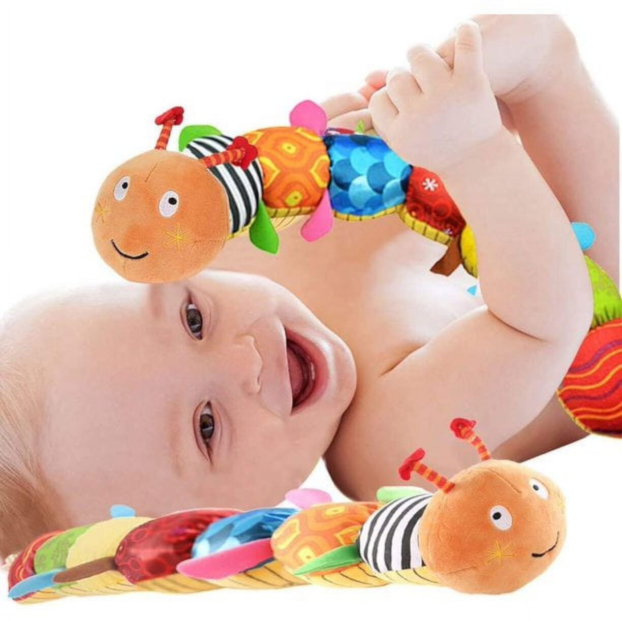 Rattles Educational Toddler Plush Toys, Suitable for Newborns, Boys, Girls and Babies Over 3 Month Old UISHUSO