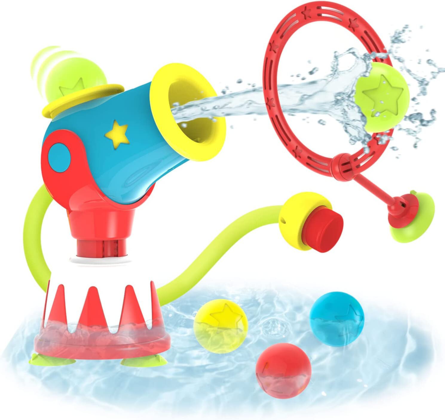 Yookidoo Kids Toddler Bath Toy - Ball Blaster Water Cannon & Target Set - Fun Shooting Game for Bath Time - Shoot Up to 5 Balls! Boys & Girls Can Learn Motor Skills - for Bathtubs or Pools! (Ages 3-6) Visit the Yookidoo Store