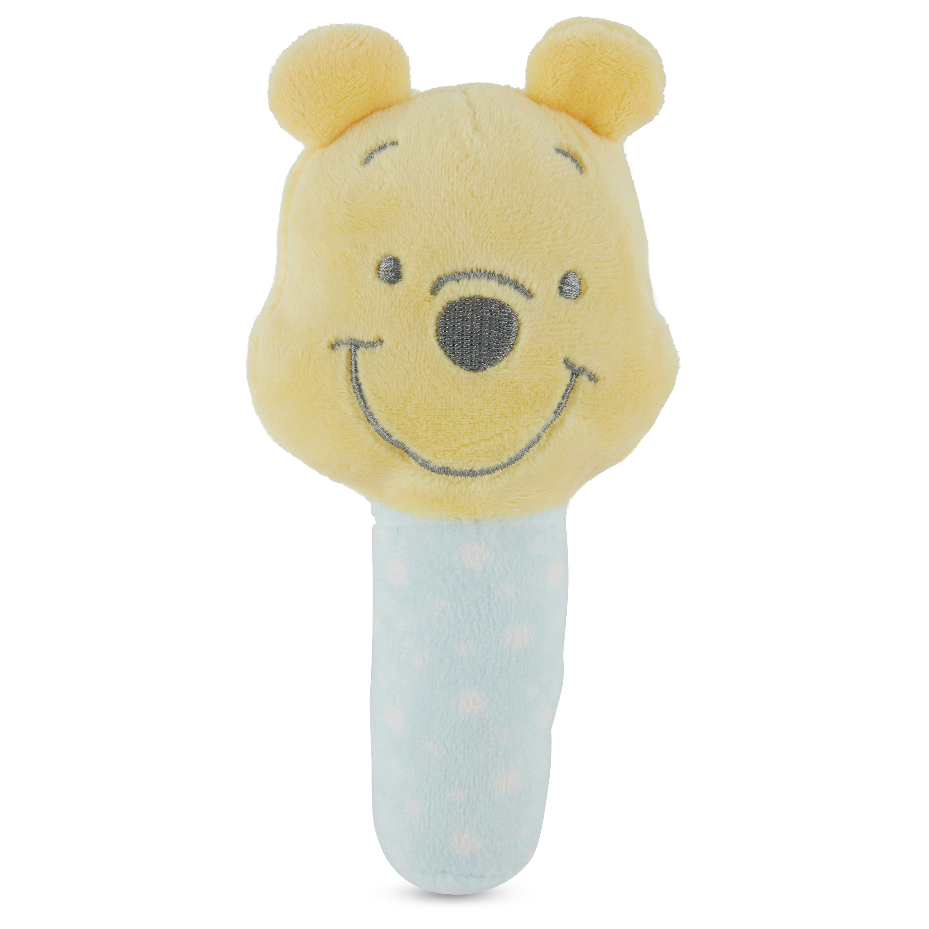 Disney Pooh Assorted Plush Lovie Rattle Set Cuddlly Plush Material, Built-in Sensory Stimulation, Vibrant Colors and Details Disney