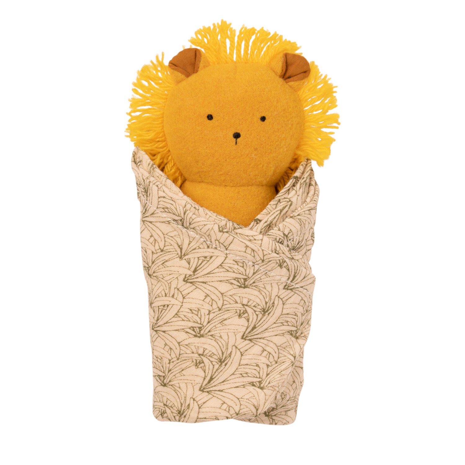 Manhattan Toy Embroidered Plush Lion Baby Rattle + Soft Cotton Burp Cloth, 16 x 16 Inches Manhattan Toy