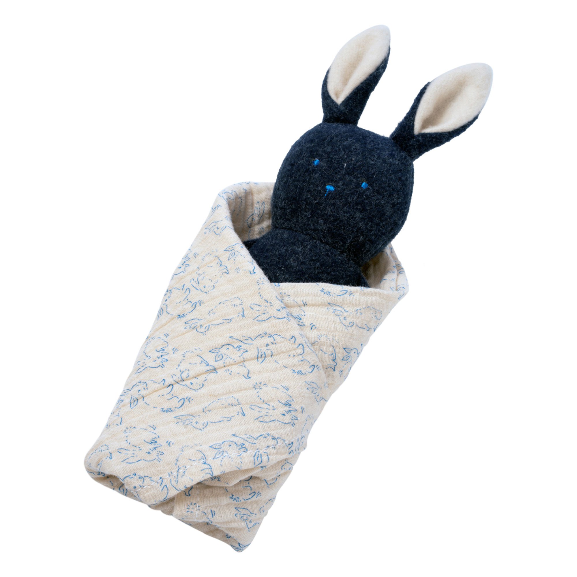 Manhattan Toy Embroidered Plush Bunny Baby Rattle + Soft Cotton Burp Cloth, 16 x 16 Inches Manhattan Toy