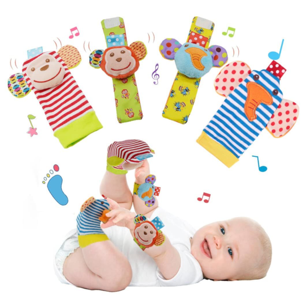 Baby Rattle Socks & Wrist Rattles for Babies 0-6 Months, Baby Toys 0-3-6-12 Months, Foot Rattles Sock for Newborn Toys, Soft Baby Rattles for Boy Girl Present Gift Futhstar