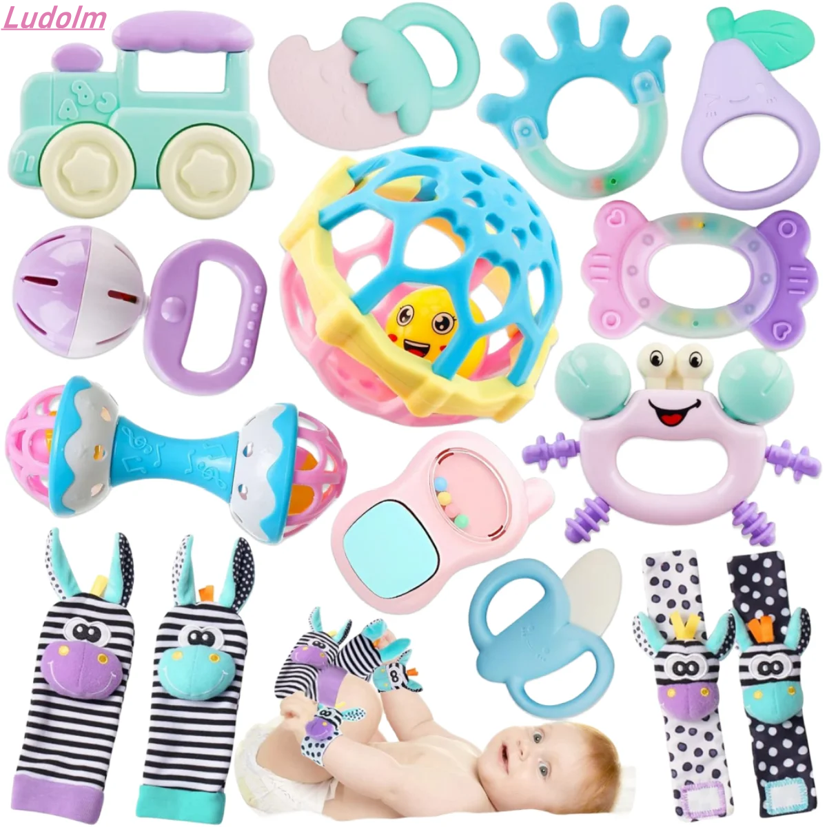 Baby Rattles 0-6 Months: Rattles for Babies 0-6 Months Baby Rattles Toys 0-3-6-12 Months Infant Rattle Toys for Babies 0-6 Months Teething - Newborn Baby Boy Girl Rattles Set Wrist Socks NDTOYS