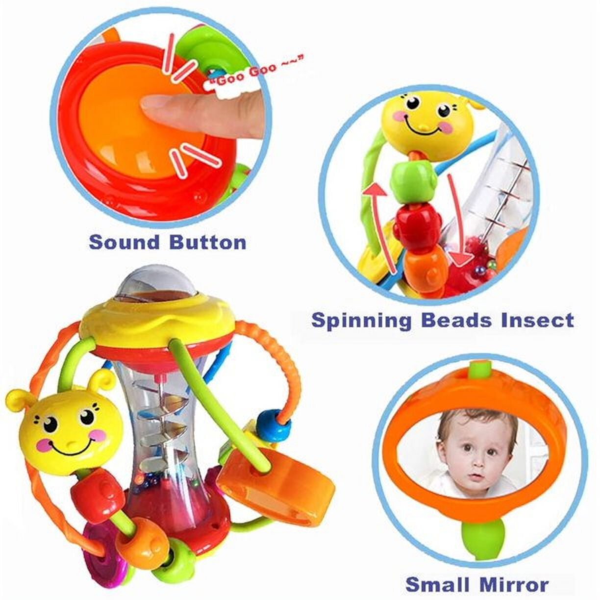 Baby Toys 3-6 Months Animal band rings the bell Toys BPA Free Infant Toys Shake Grab Spin Early Educational Toy with Storage Case Gifts Set Mew Born Toys for 3 6 9 12 18 Months Newborn Boys Girls ZHANGHENG