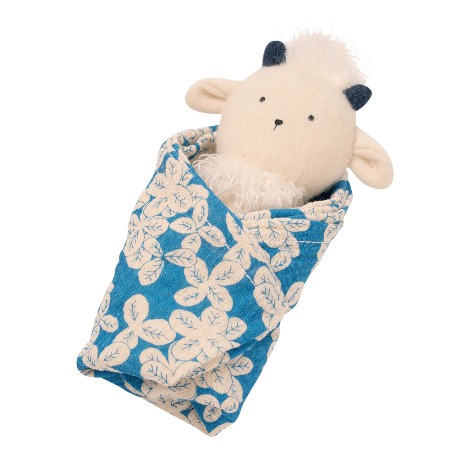 Manhattan Toy Embroidered Plush Goat Baby Rattle + Soft Cotton Burp Cloth, 16 x 16 Inches Manhattan Toy