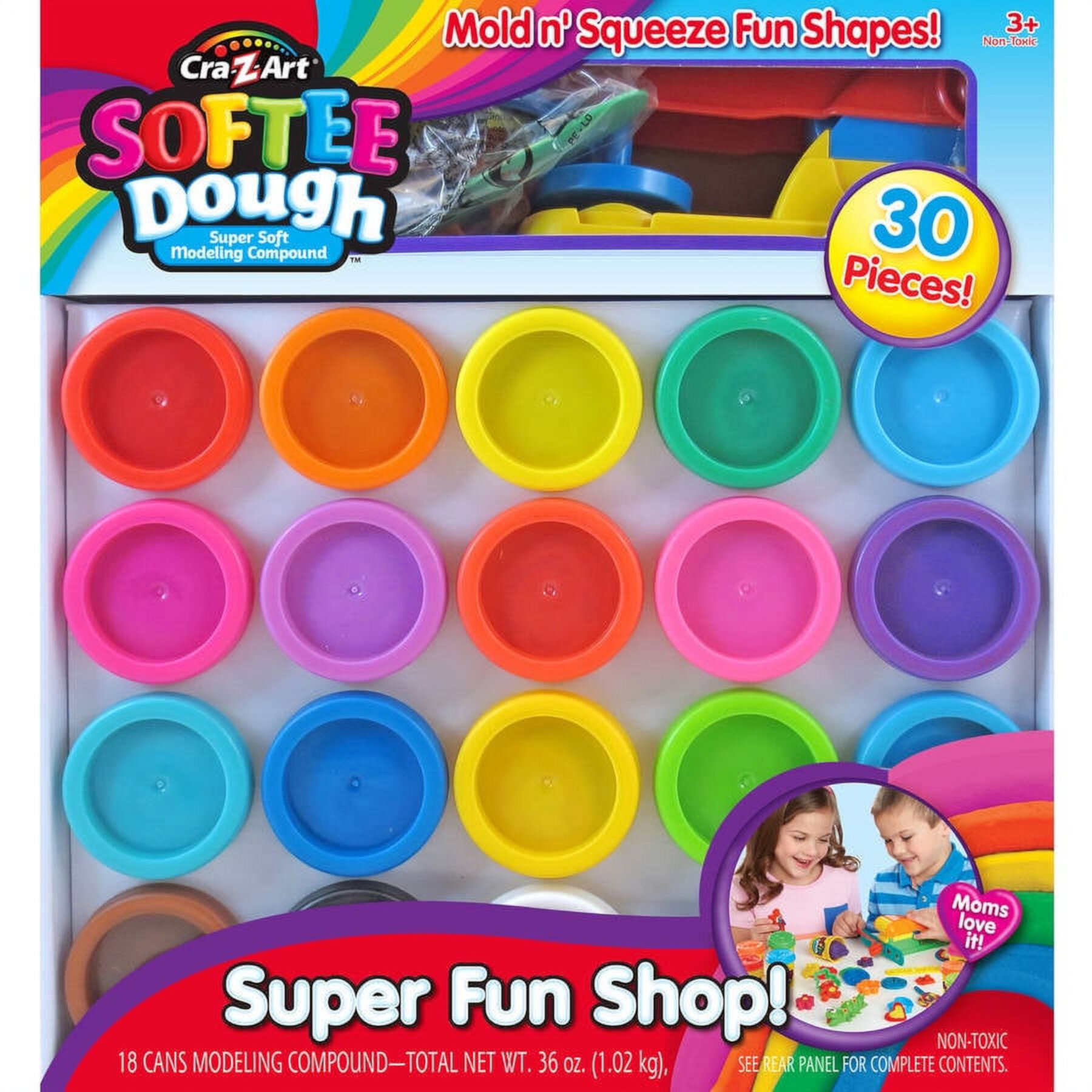 Cra-Z-Art Super Rainbow Softee Dough Color Pack Set 30-Ct (Multicolor) Cra-Z-Art