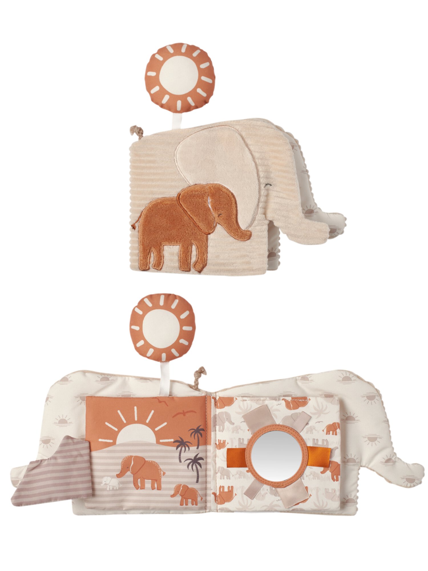 Modern Moments by Gerber Baby Boy Developmental Soft Crinkle Book, Ivory Elephant Modern Moments