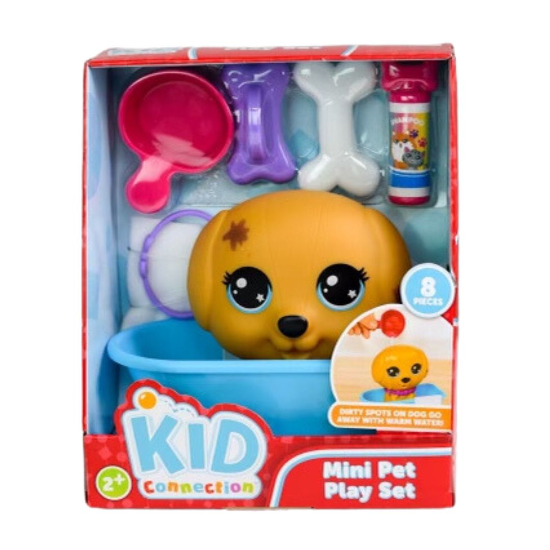 Kid Connection Pet Dog Bath Play Set with Color Changing Feature, 8 Pieces, Toddler Toys Kid Connection