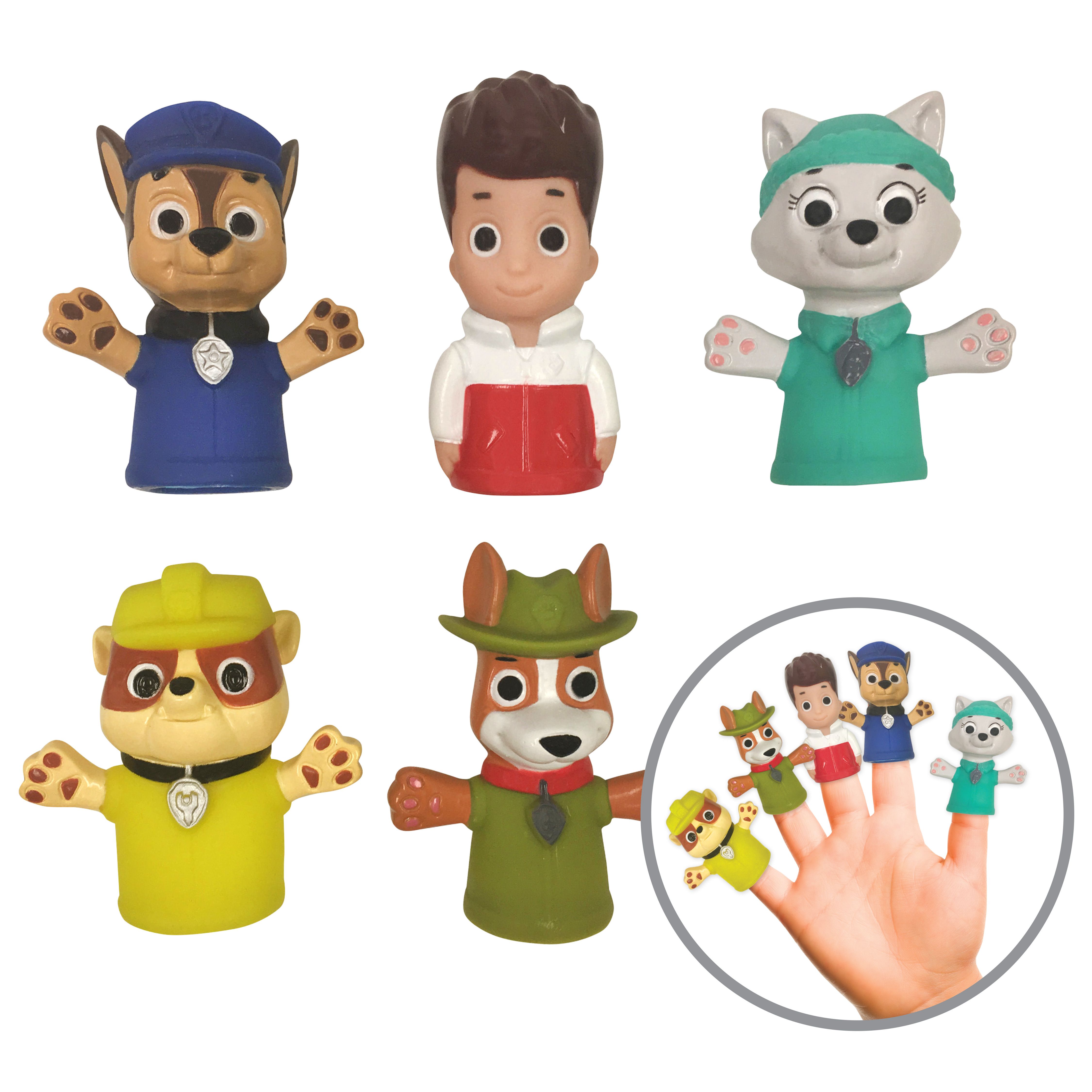 Nickelodeon PAW Patrol Bath Finger Puppets, Chase & Friends, Age 3+, Unisex Nickelodeon