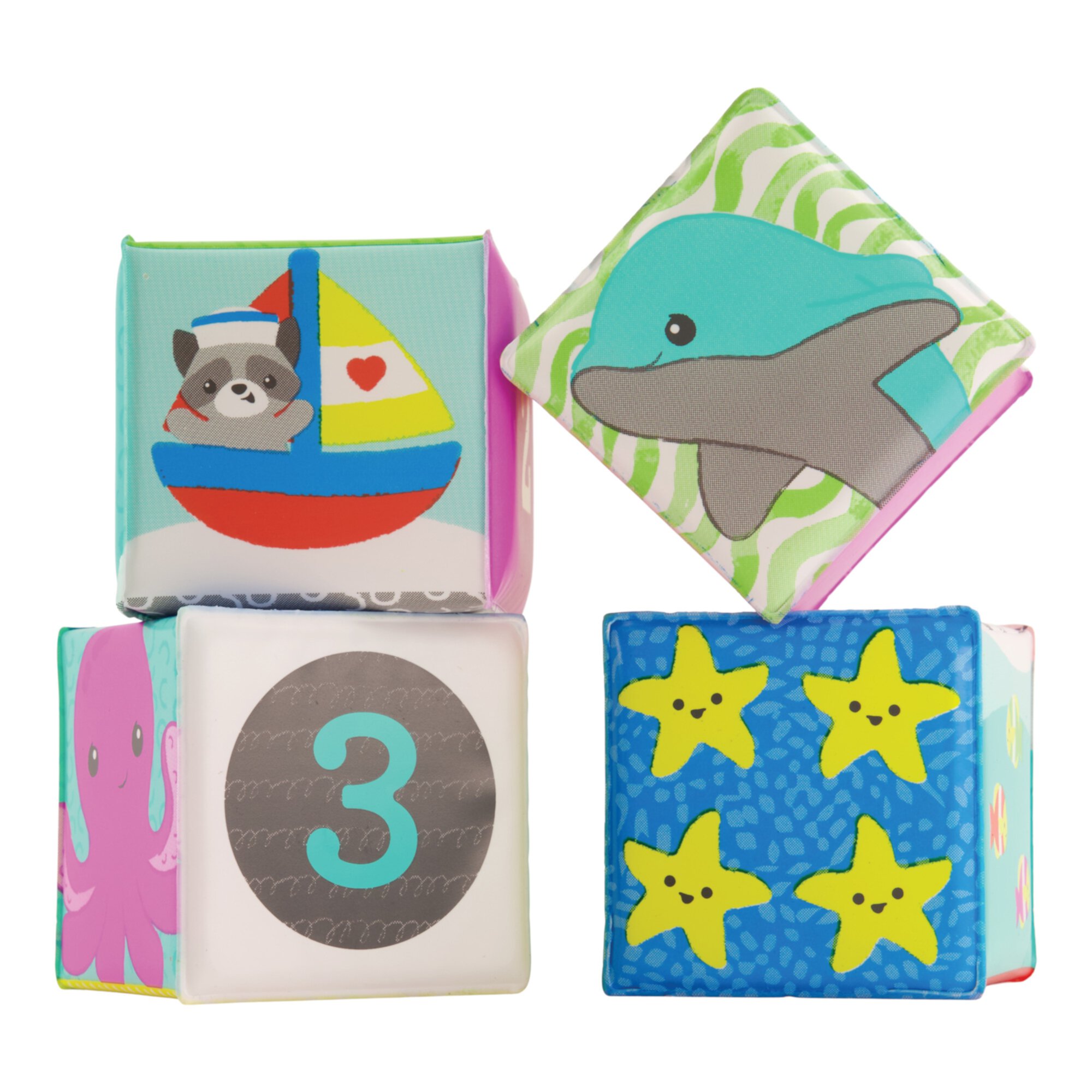 Infantino Colors and Numbers Sea Animals Bath Blocks, 0-12 Months, Multicolor Visit the Infantino Store