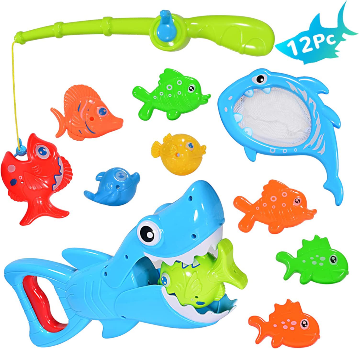 Baby Bath Toys for Toddlers 1 2 3 Years Boys Girls,Shark Grabber Toy Fishing Game Bathtub Toys for Kids 2-4 Year INvench