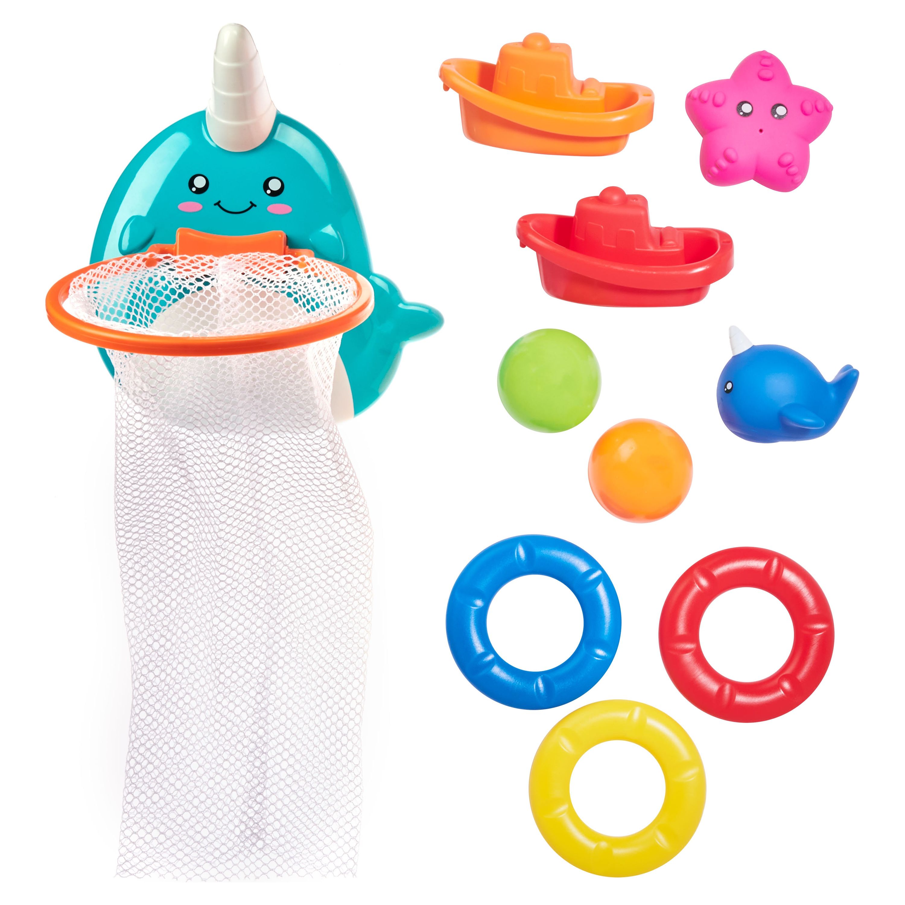 Spark. Create. Imagine. Bath Activity Toy Set, Narwhal Theme, 10 Pieces Spark Create Imagine