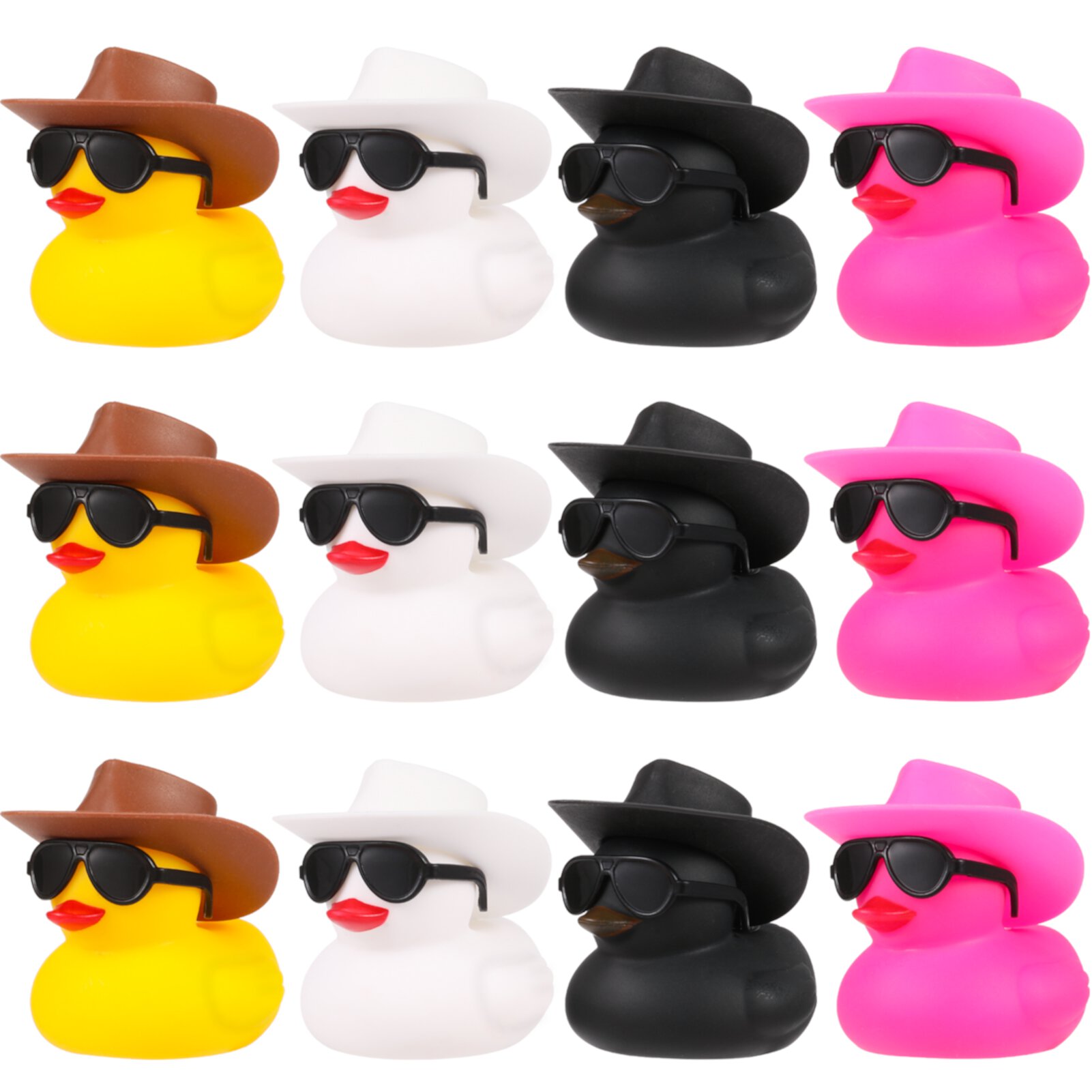 sixwipe 12 Pcs  Rubber Duck for Jeeper, 2" Rubber Ducks Jeep Ducking, Cowboy Duck with Hat and Sunglasses, 2" Rubber Ducks Jeep Ducking Sixwipe